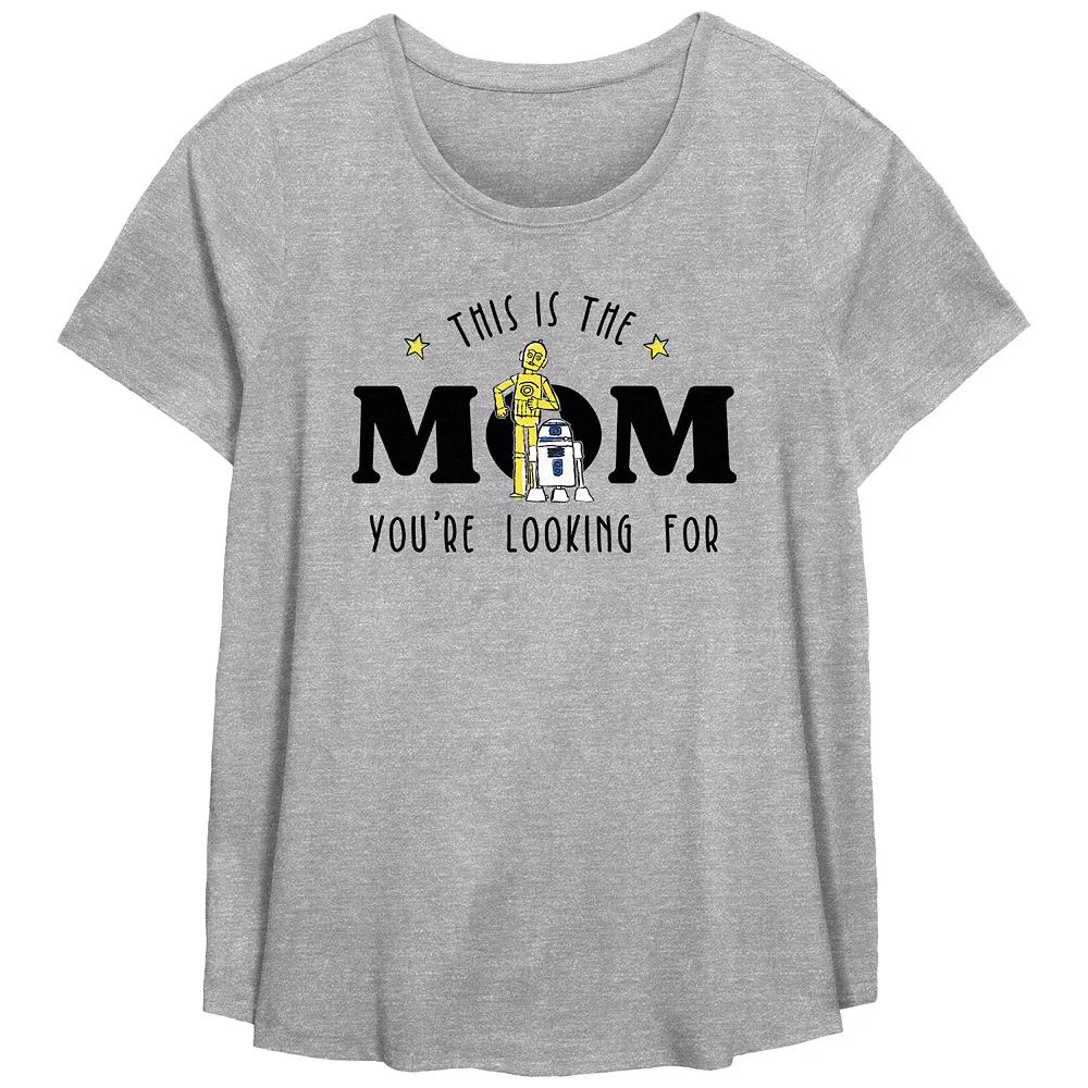 Plus Size Star Wars This Is The Mom You're Looking For Scoop Hem Flowy Graphic Tee, Women's, Size: 0X, Grey Gray Product Image