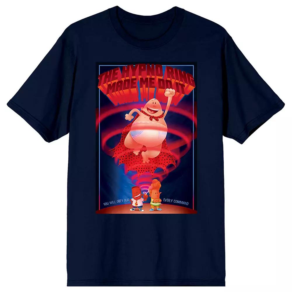 Men's Captain Underpants Hypno Ring Group Portrait Graphic Tee, Size: XXL, Blue Product Image