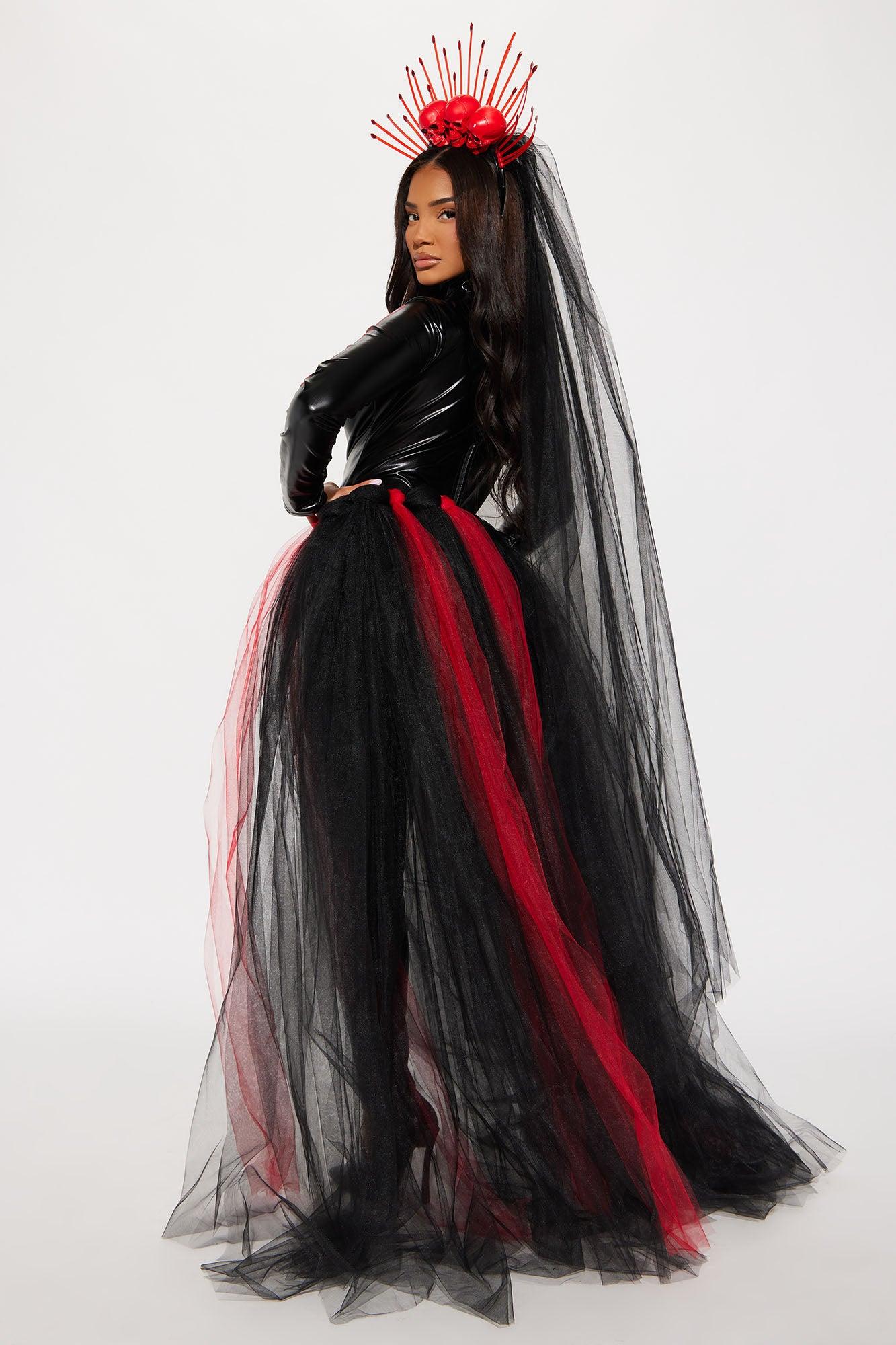 Queen Of Death 3 Piece Costume Set - Black/Red Product Image