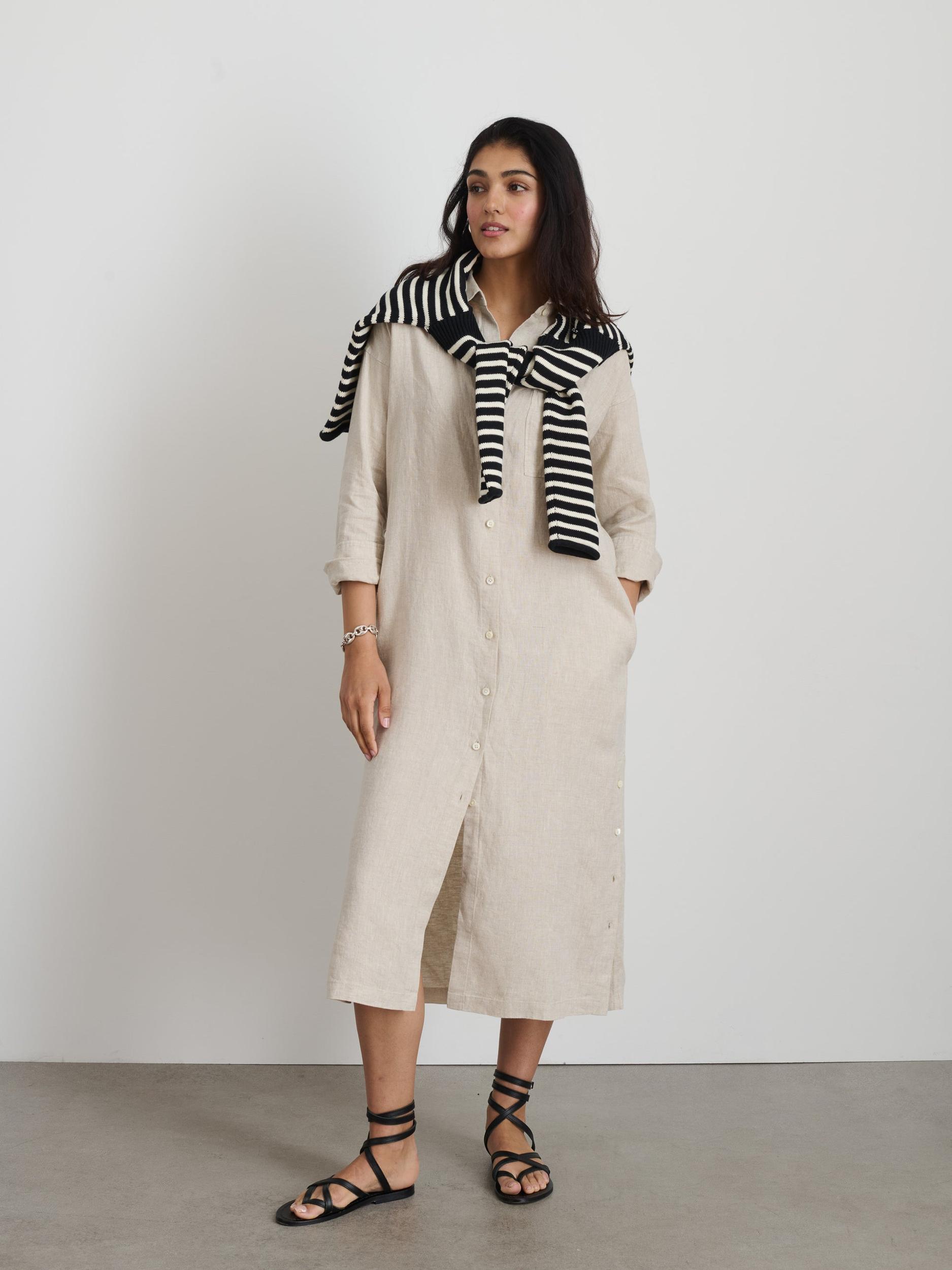 Kerry Shirtdress In Flax Linen Product Image