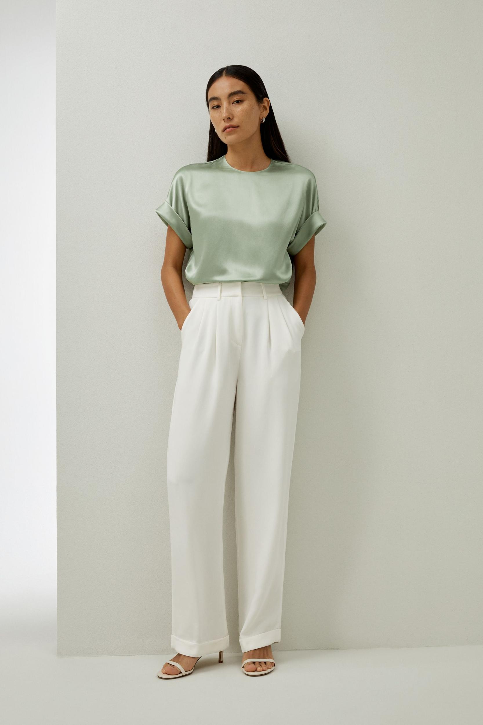 LILYSILK T Shirt Silk - Womens - Navy Blue 100 Silk - Organic Oversized Tops XS Product Image