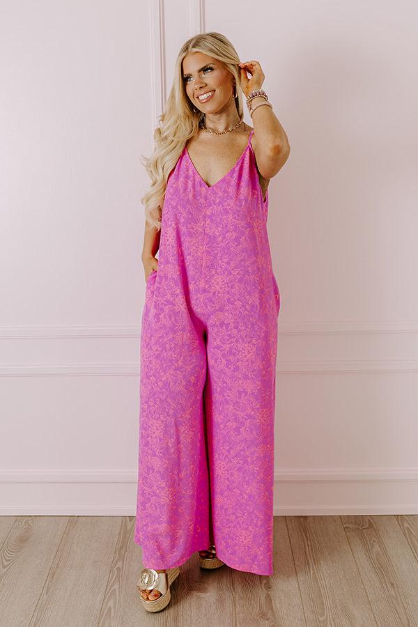 Casually Chic Floral Jumpsuit in Violet Curves Product Image