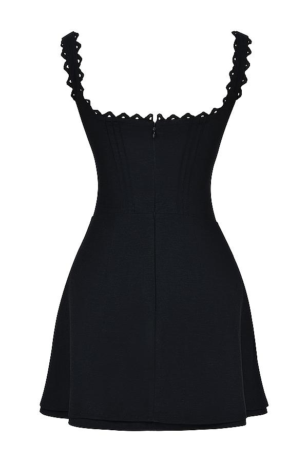 Tilly  black pin tuck mini dress Product Image