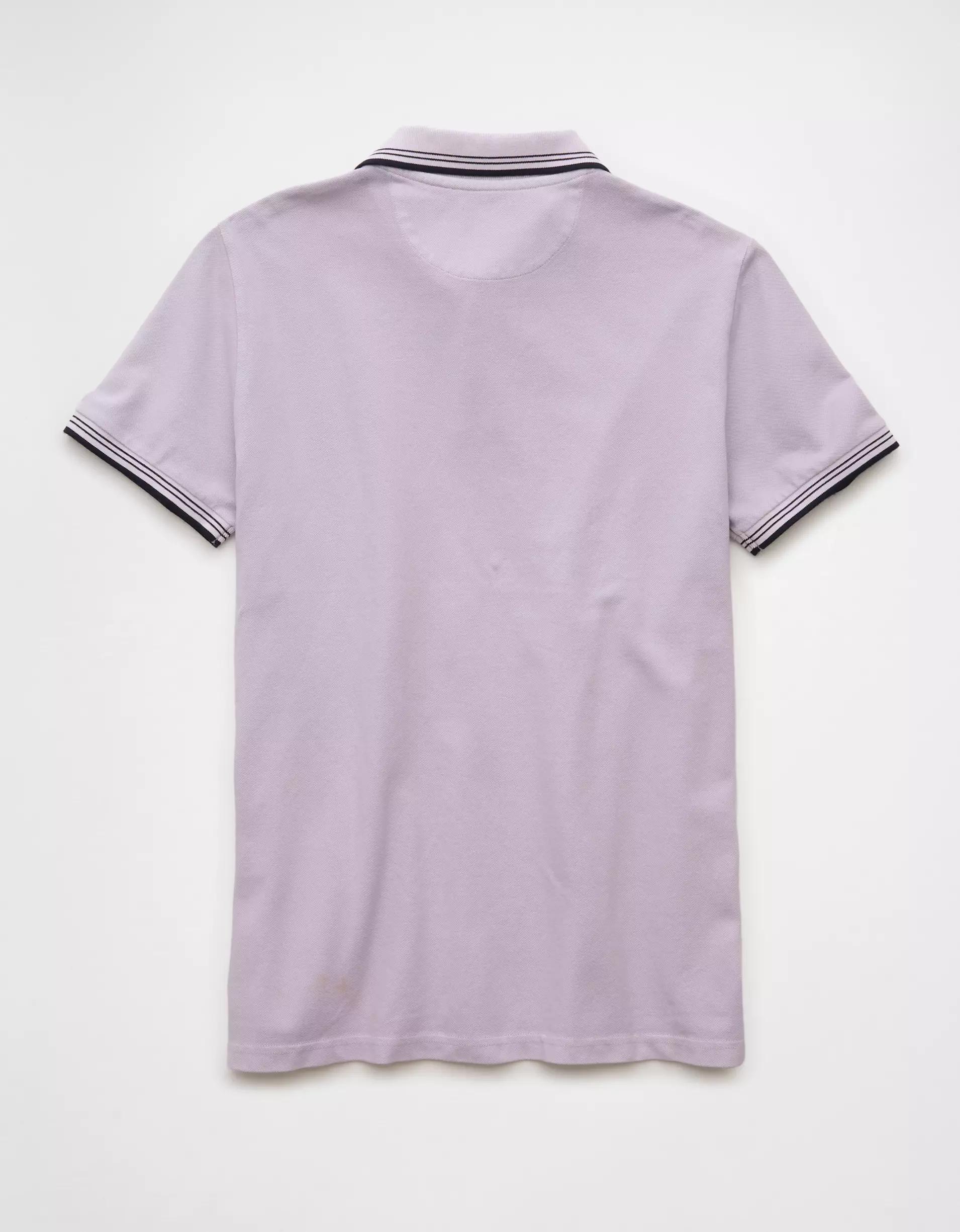 AE Lived-In Stretch Pique Slim Fit Tipped Polo Shirt Product Image