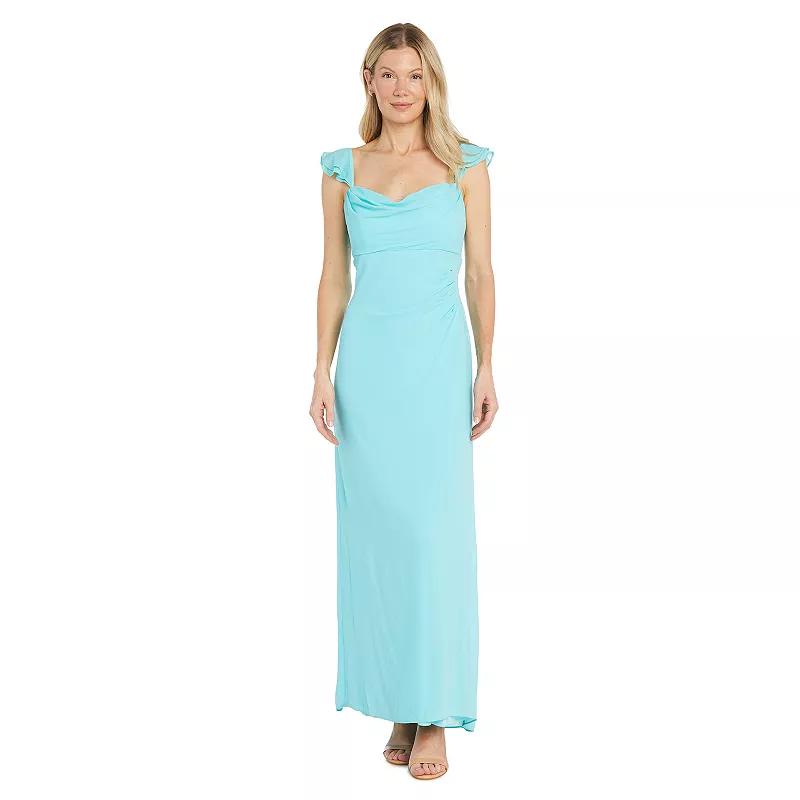 Women's R&M Richards Chiffon Layered Ruffle Sleeve Sweetheart Maxi Dress,  Product Image