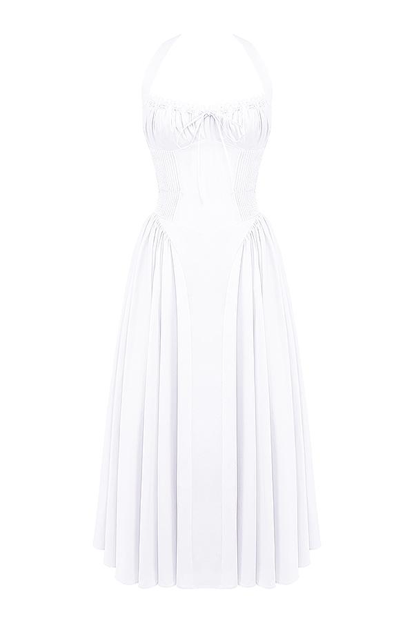 Adabella  white cotton halter sundress Product Image
