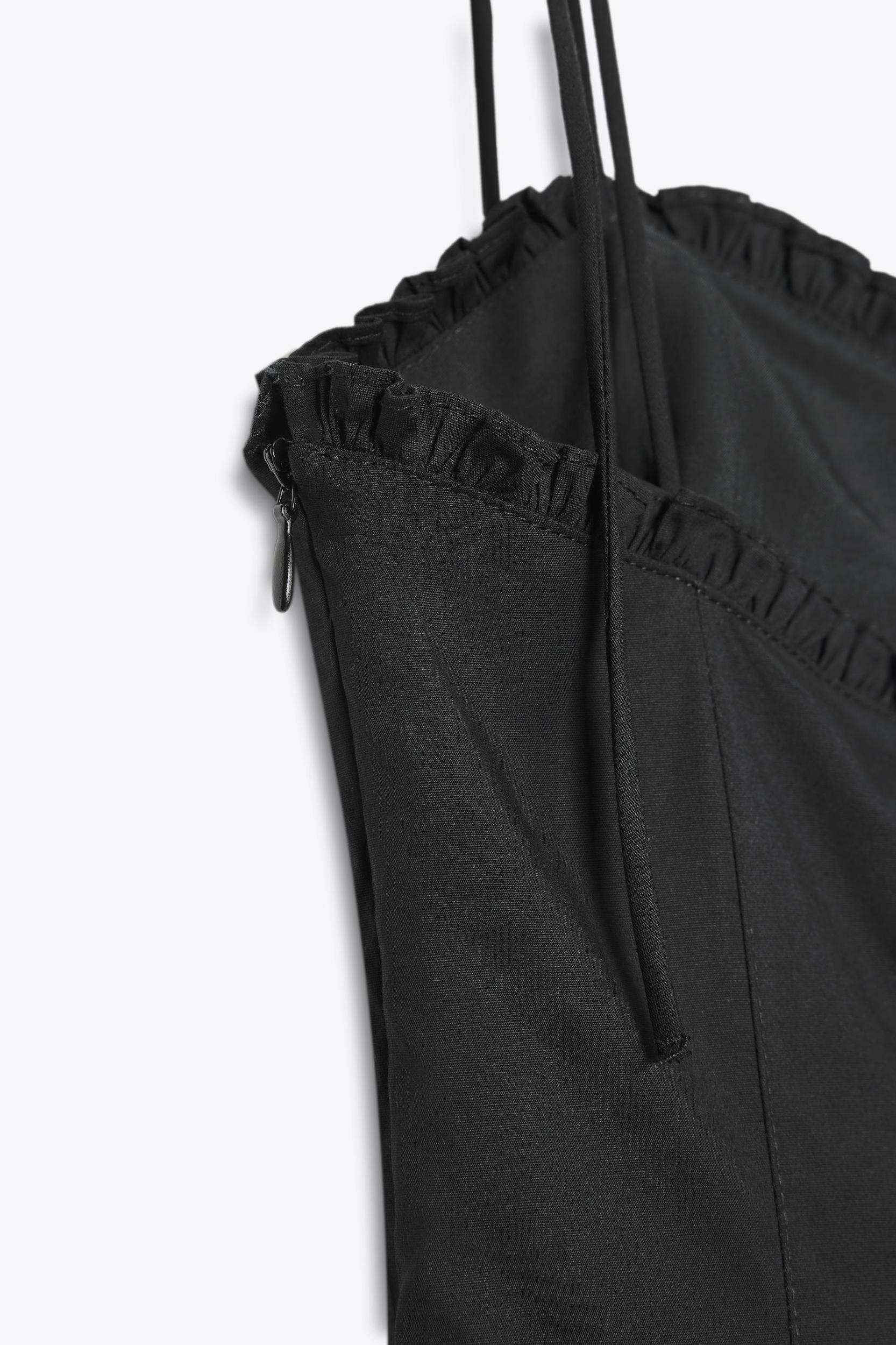 RUFFLED POPLIN MIDI DRESS Product Image