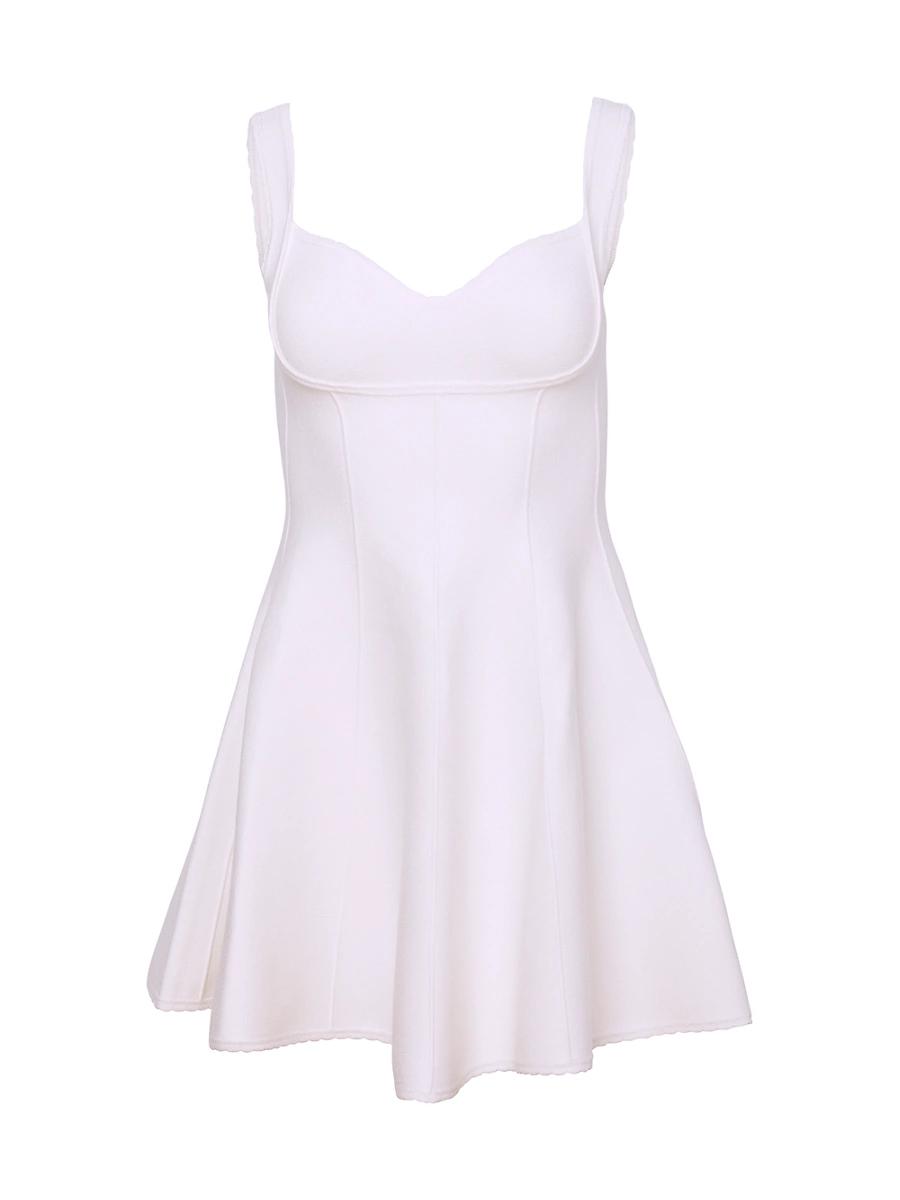 Womens Knit Corset Flared Minidress Product Image