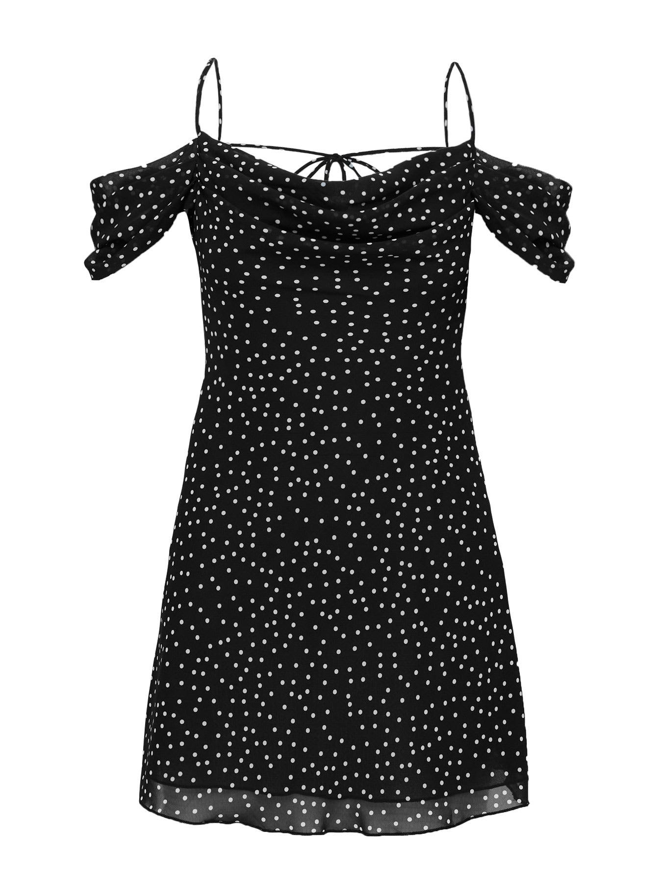 Momentary Mini Dress Black Polka Product Image
