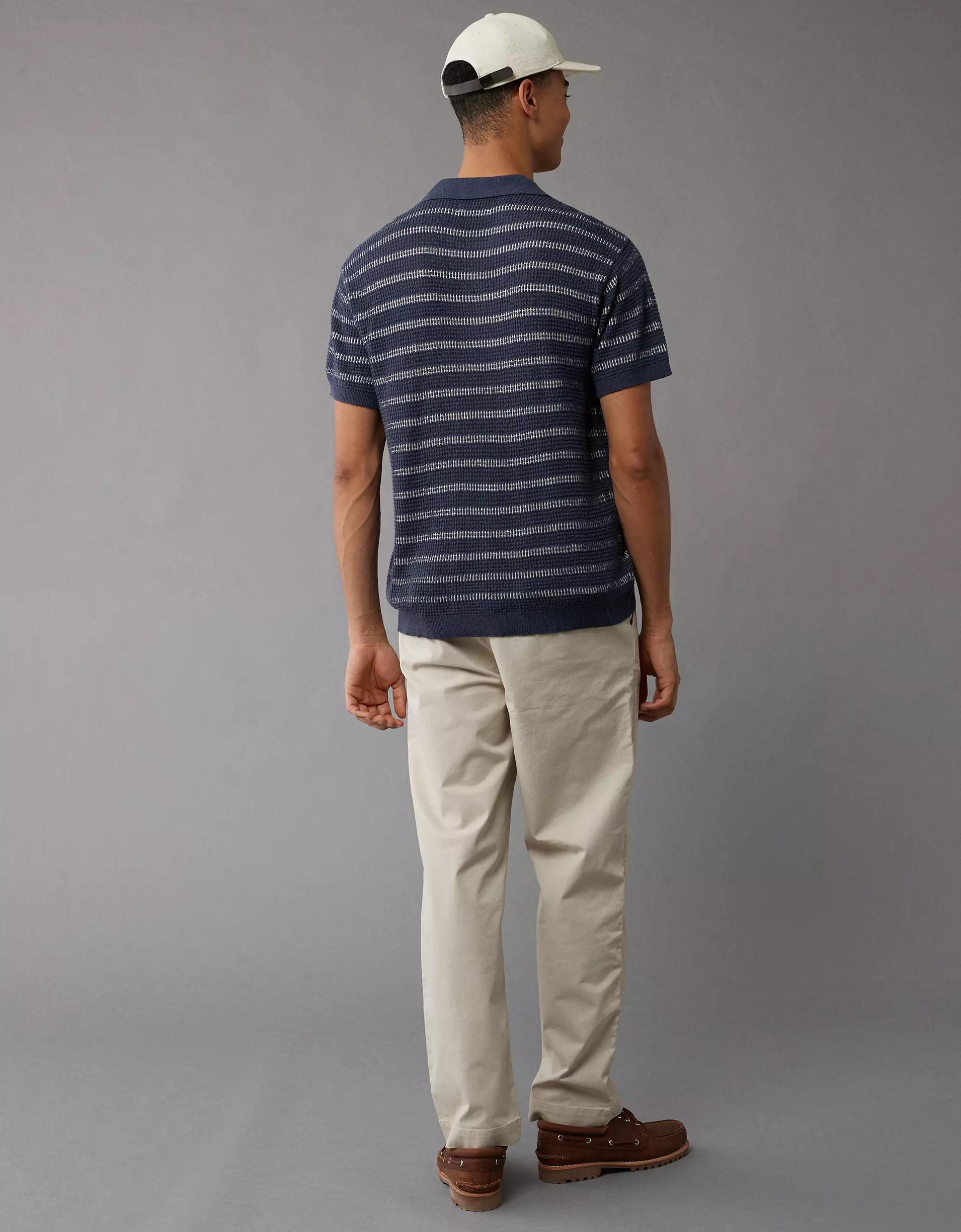 AE Weekend Striped Sweater Polo Shirt Product Image