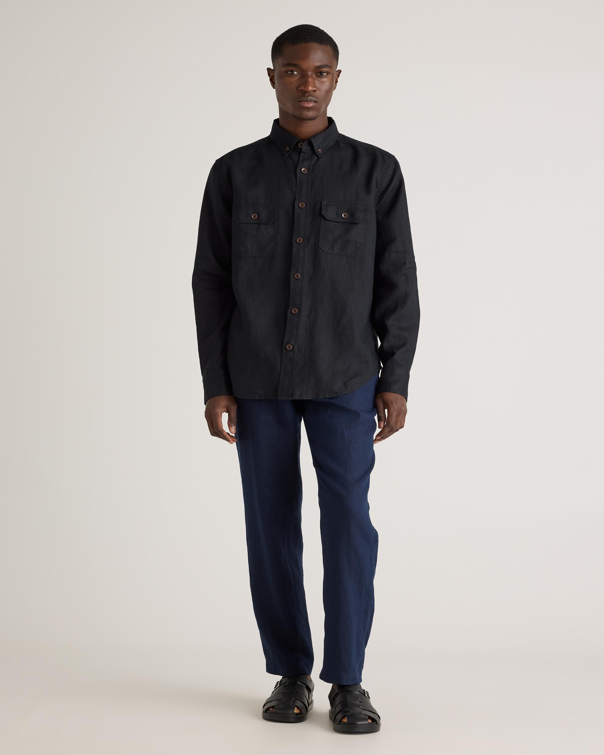 Quince | Men's 100% European Linen Utility Shirt Product Image