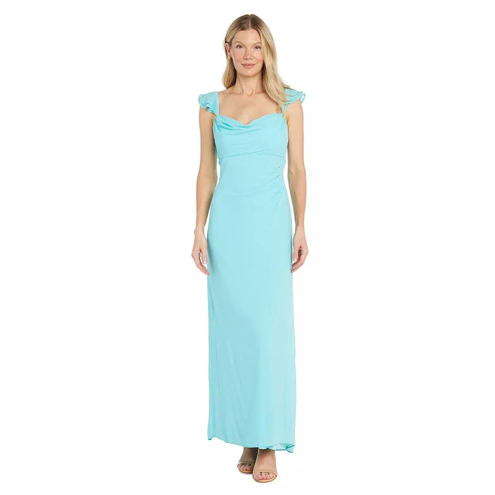 Women's R&M Richards Chiffon Layered Ruffle Sleeve Sweetheart Maxi Dress,  Product Image