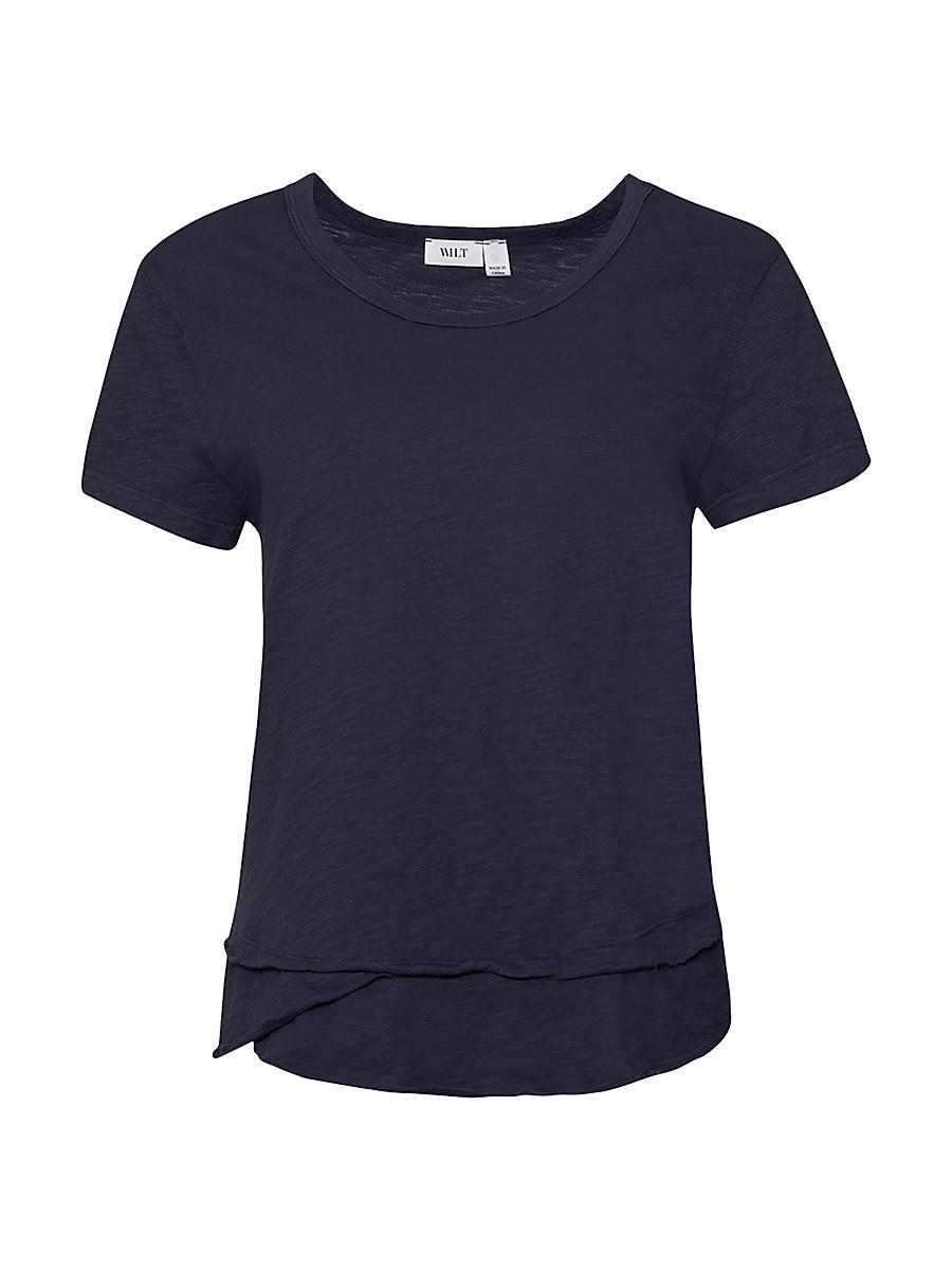 Womens Mock Layer Raw Hem Tee Product Image