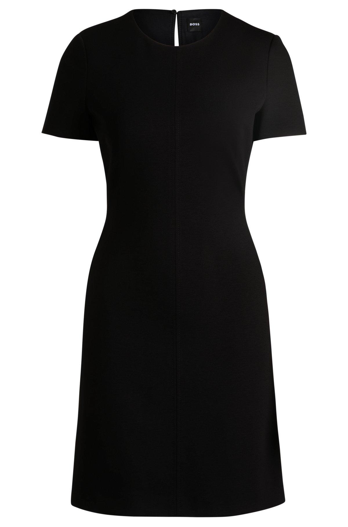 Slim-fit crew-neck dress in stretch fabric Product Image
