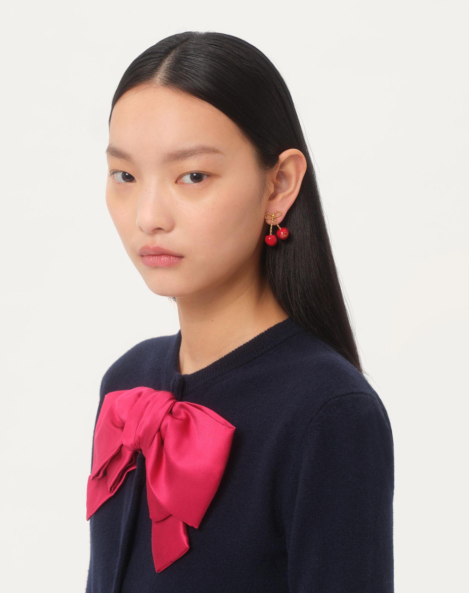 Cherryfic Metal And Enamel Earrings Product Image