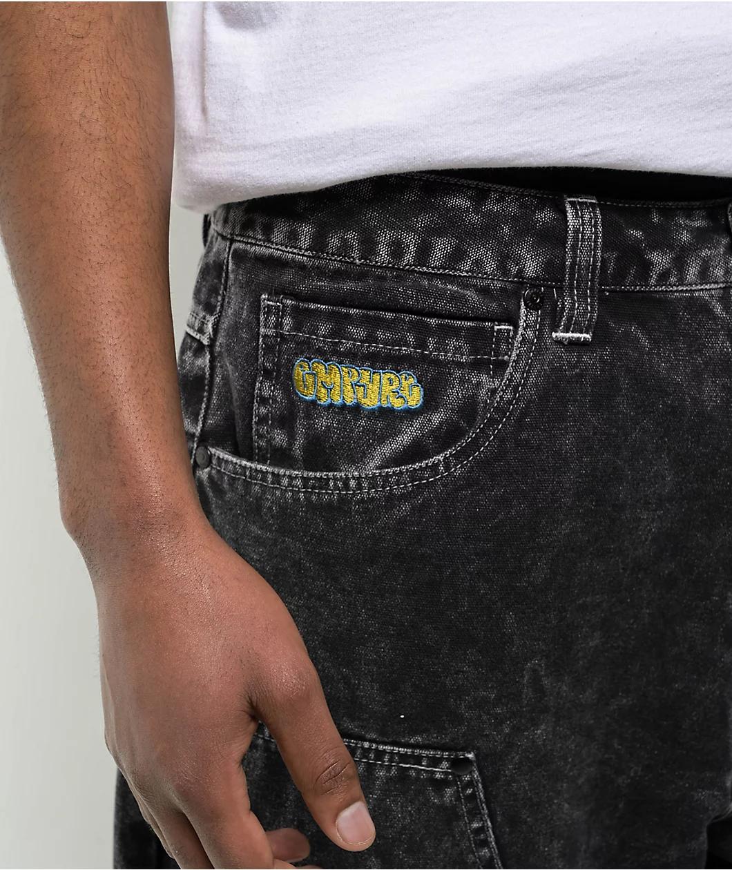 Empyre Double Knee Black Wash Ultra Loose Canvas Skate Pants Product Image