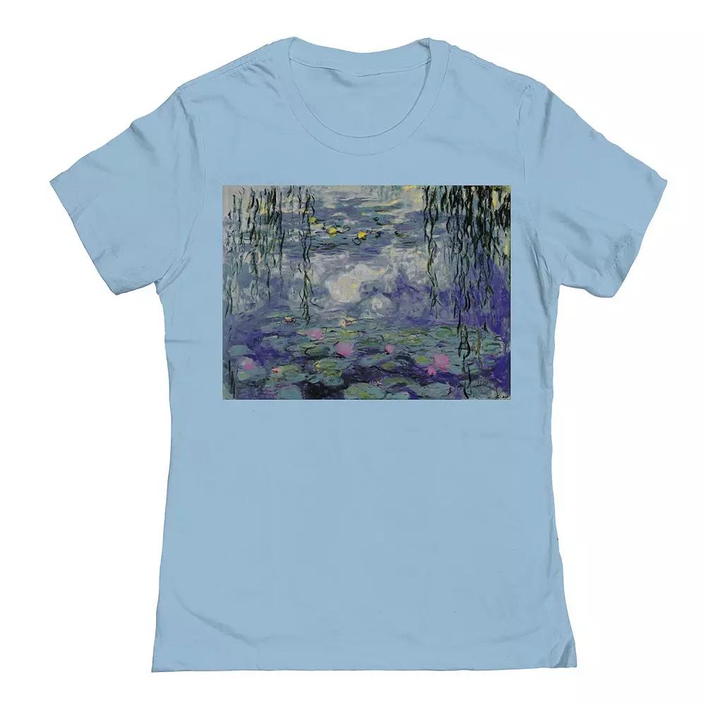 Junior's Water Lillies Womens Graphic Tee, Girl's, Size: Medium, Powder Blue Product Image