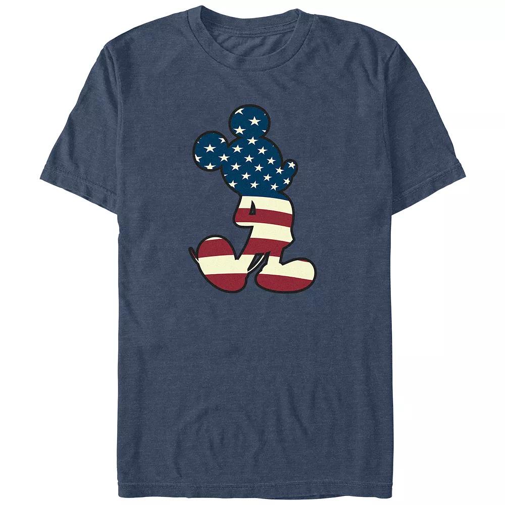 Disney's Mickey Mouse USA Flag Print Silhouette Big & Tall Graphic Tee, Men's,  Product Image