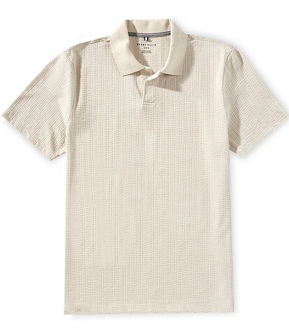 Perry Ellis Seersucker Short Sleeve Polo Shirt Product Image