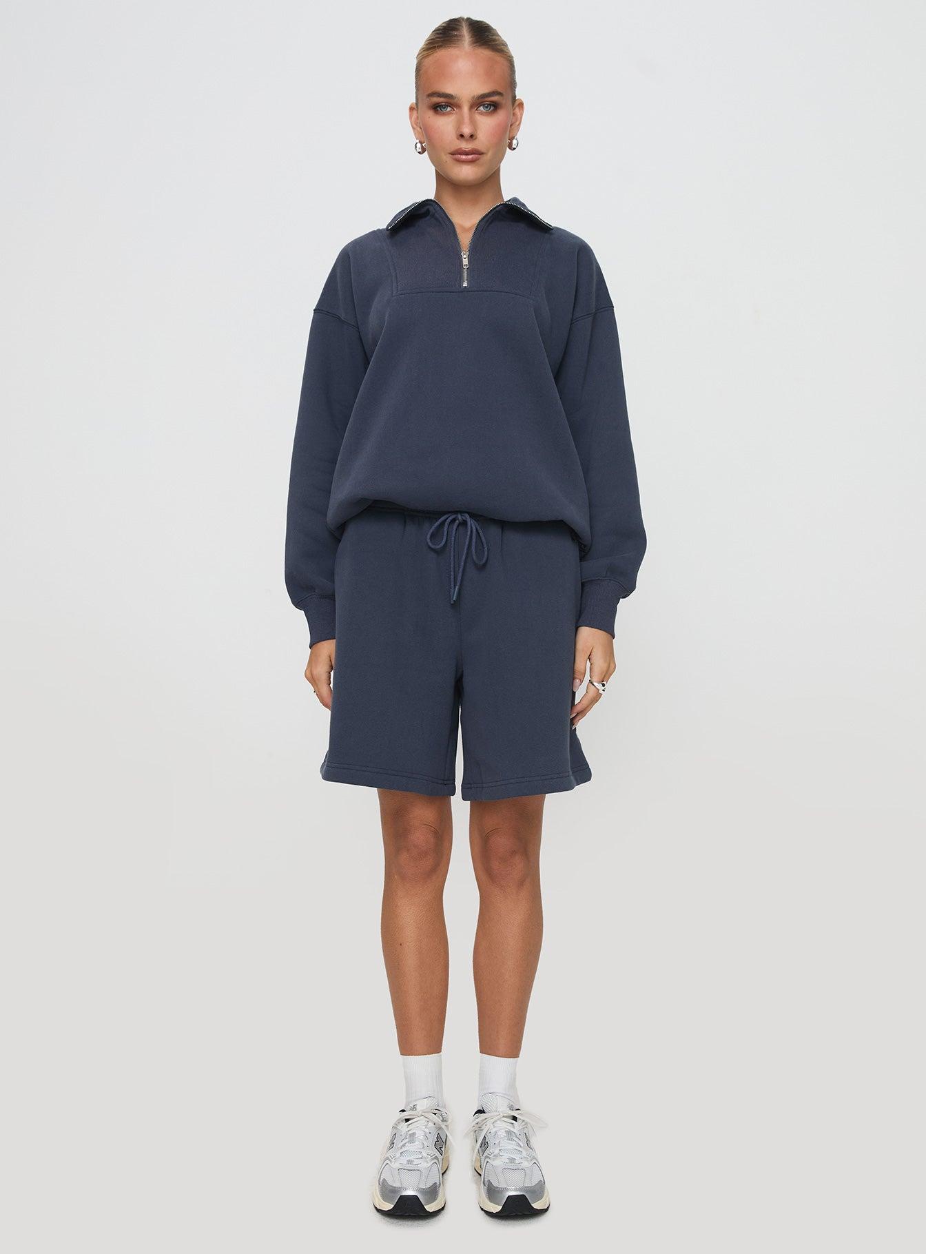 Dream Fleece Quarter Zip Sweatshirt Navy Product Image