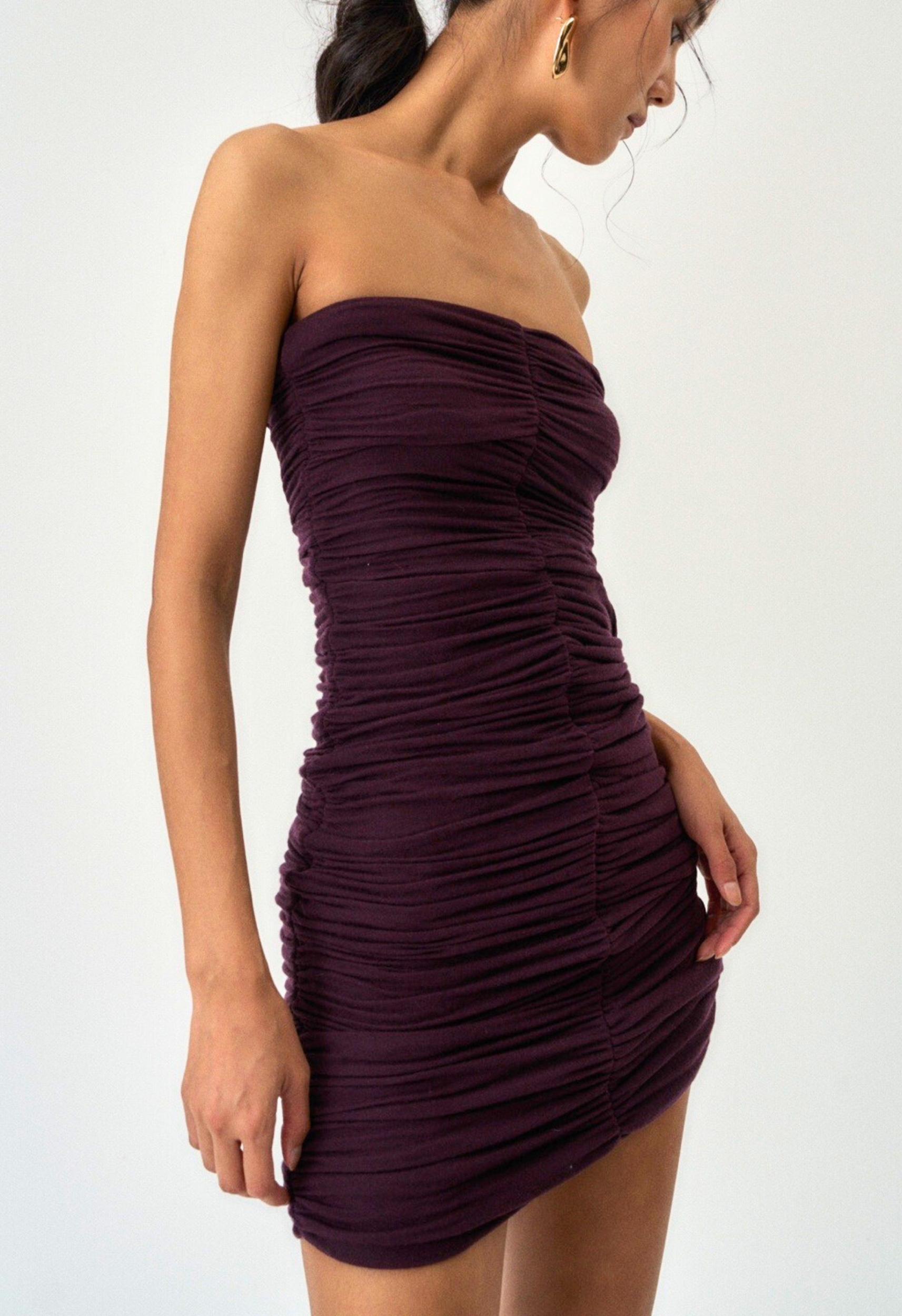 Karly Dress in Burgundy Product Image
