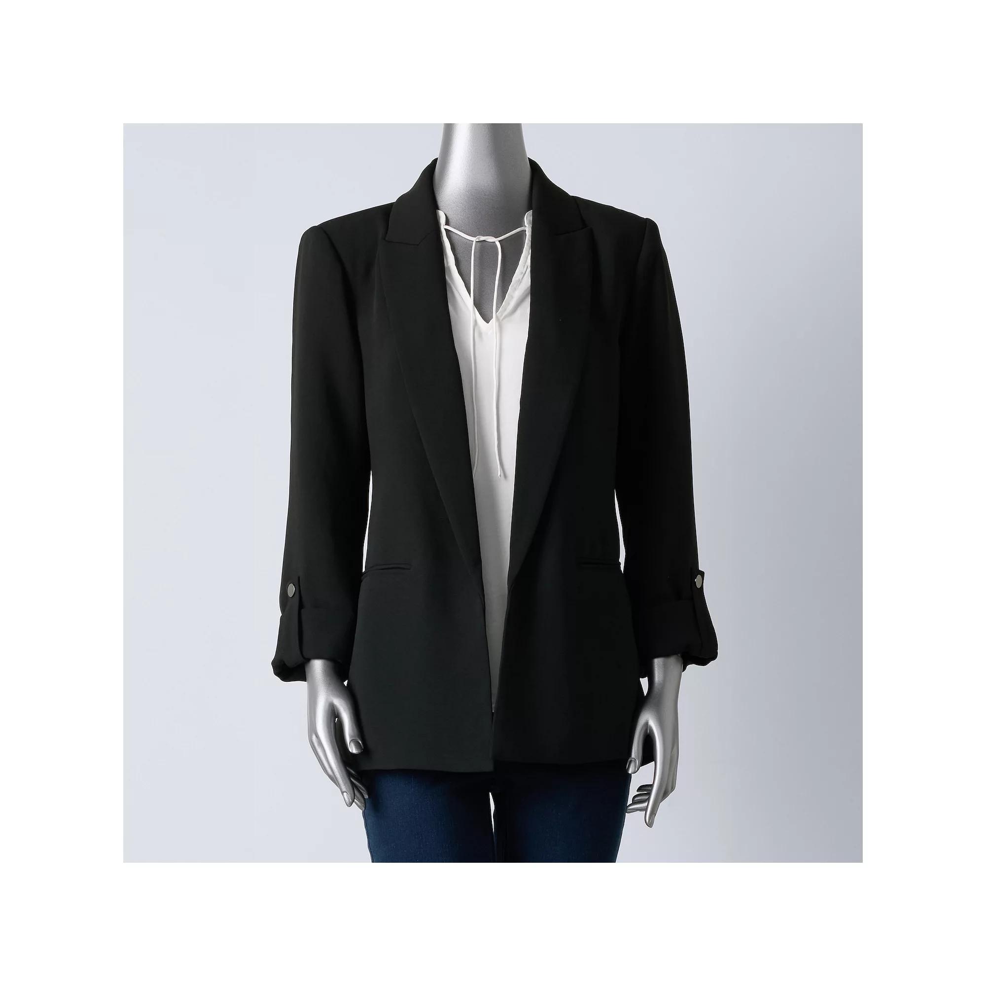 Women's Simply Vera Vera Wang Linen Roll Tab Blazer,  Product Image