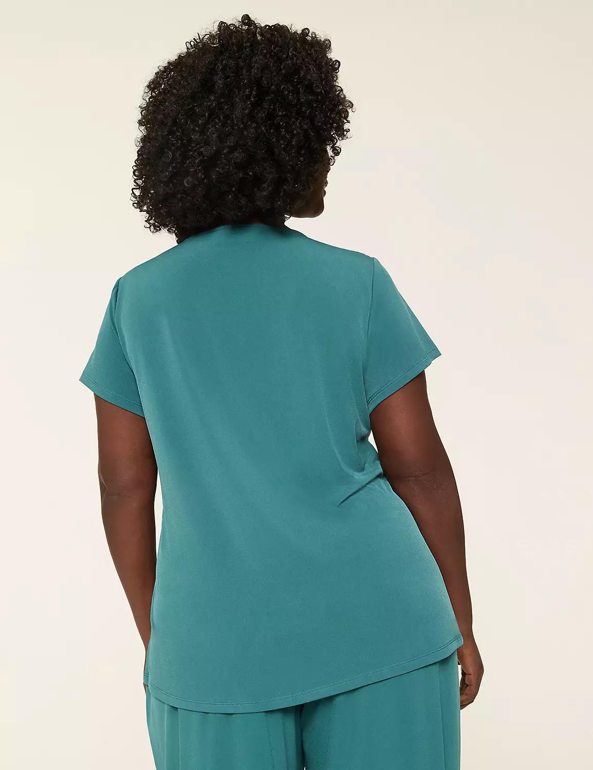 Cap-Sleeve Pleat-Front Top Product Image