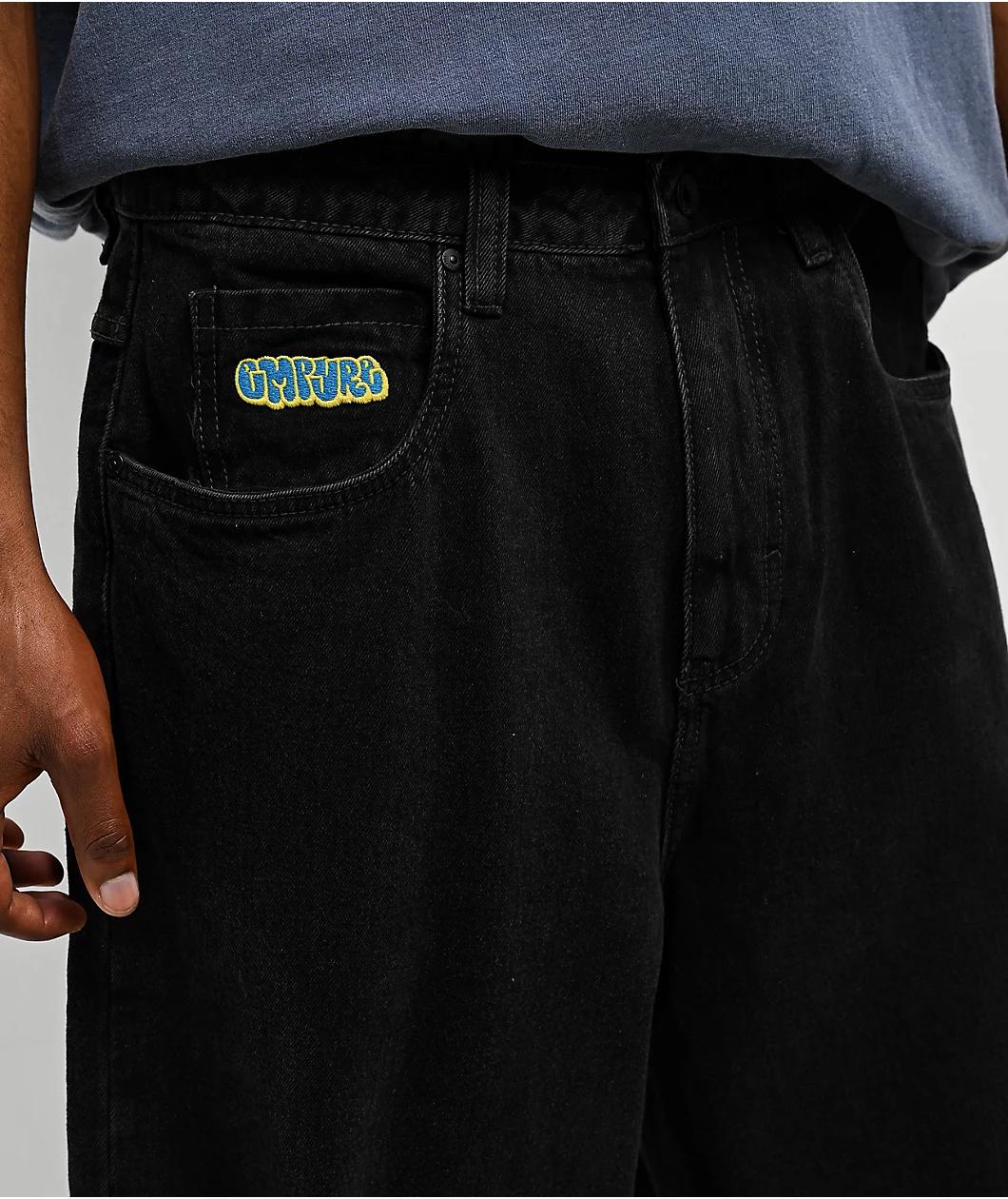 Empyre Shmutz Ultra Wide Black Denim Skate Jeans Product Image