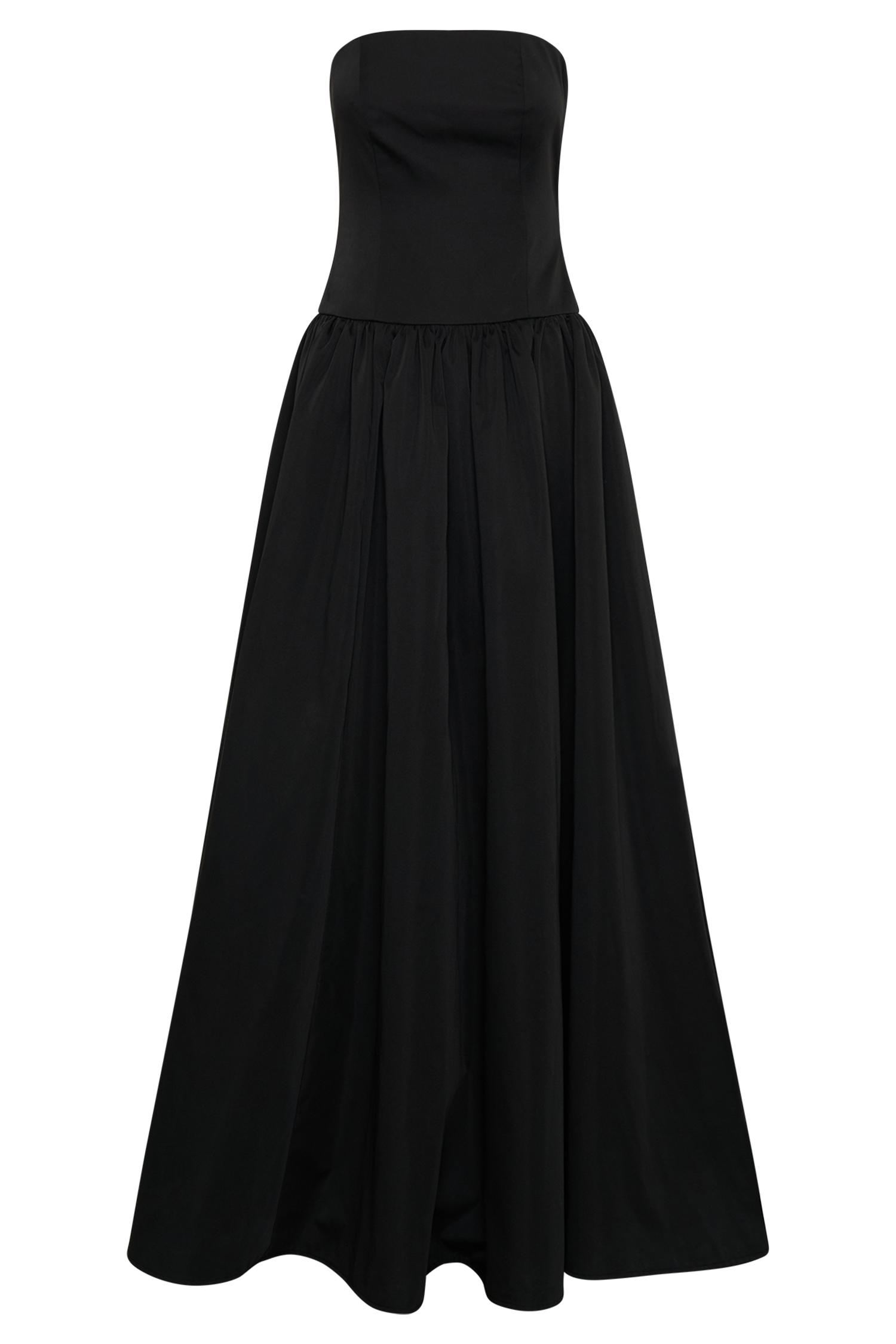 Frances Strapless Bow Maxi Dress - Black Product Image