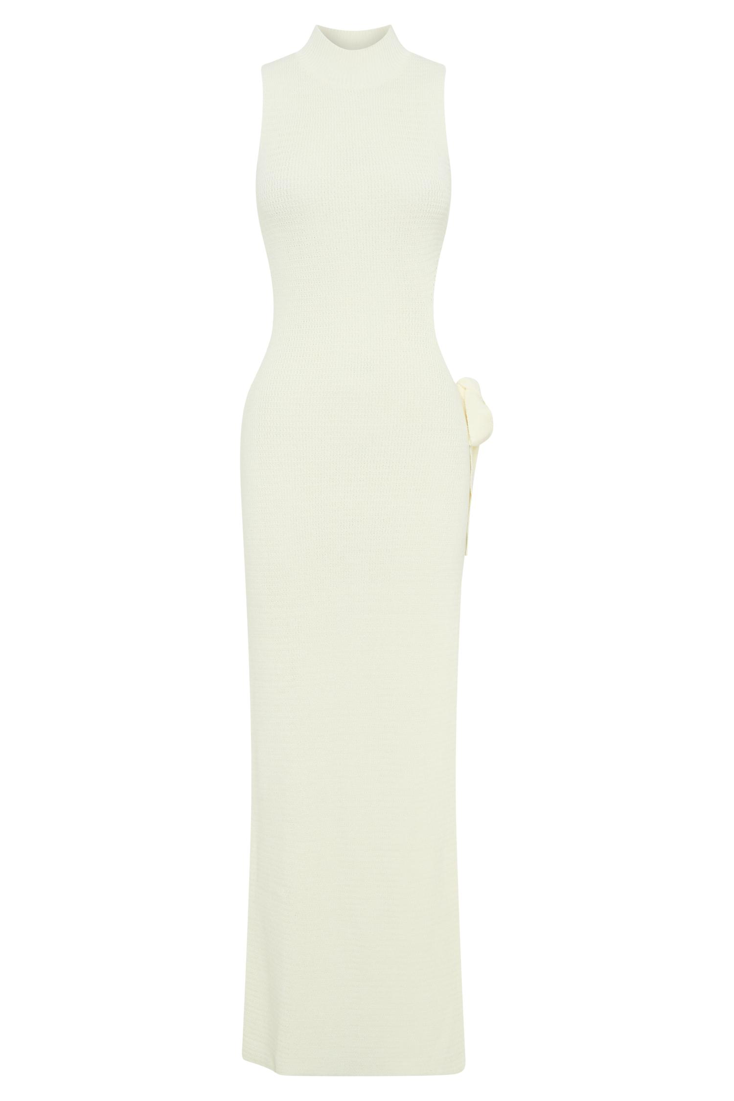 Stephanie Cut Out Knit Maxi Dress - Ivory Product Image
