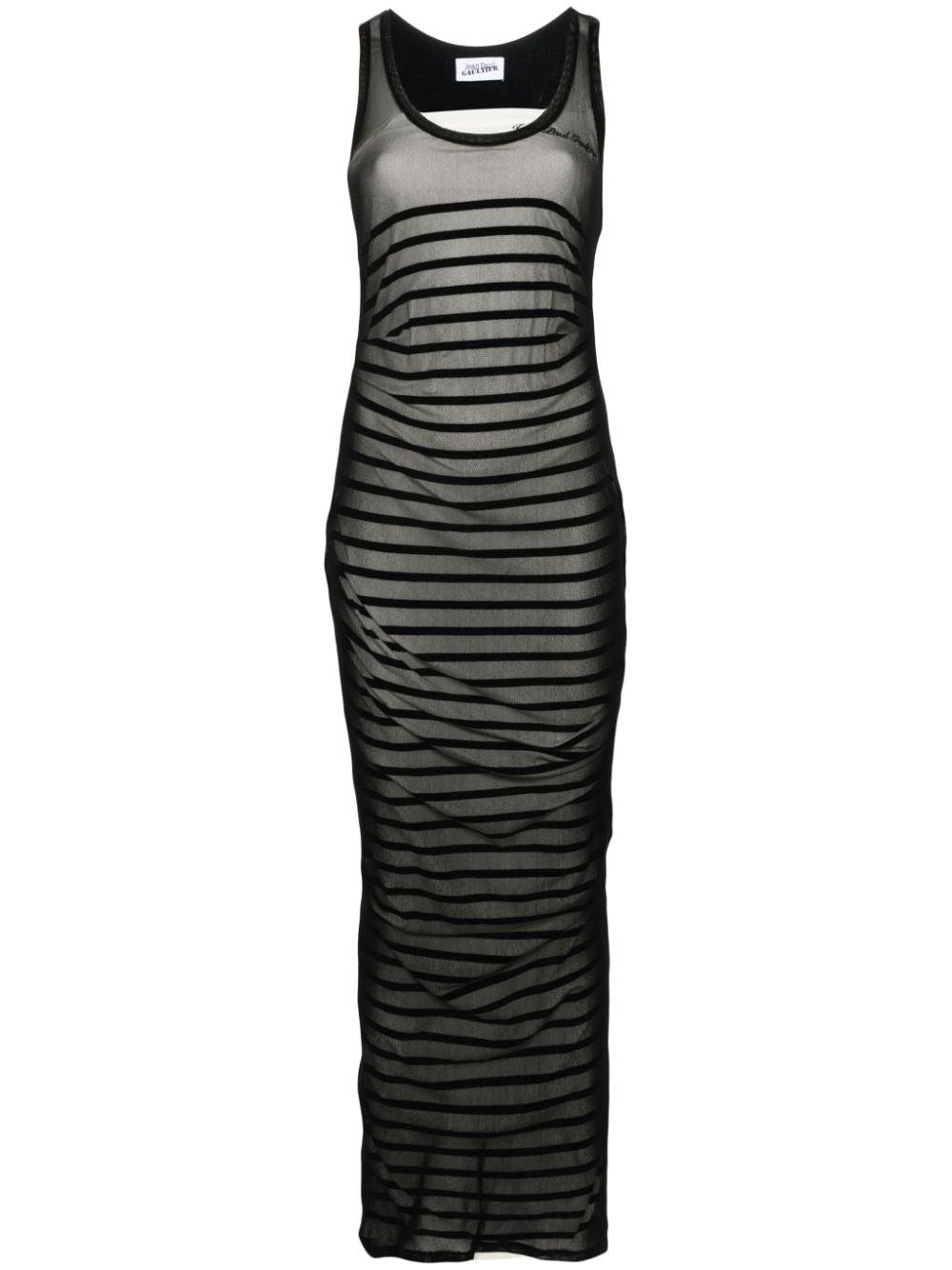 Black & Navy 'The Bi-Material Marinière' Maxi Dress Product Image