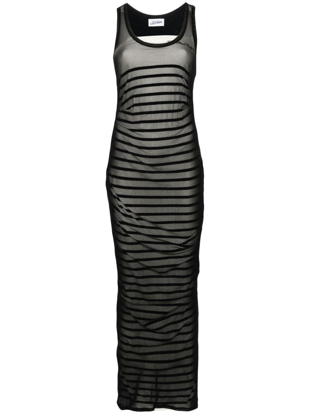 Black & Navy 'The Bi-Material Marinière' Maxi Dress Product Image