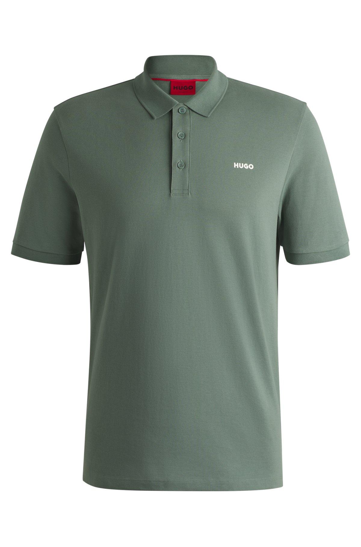 Cotton-piqué polo shirt with logo print Product Image