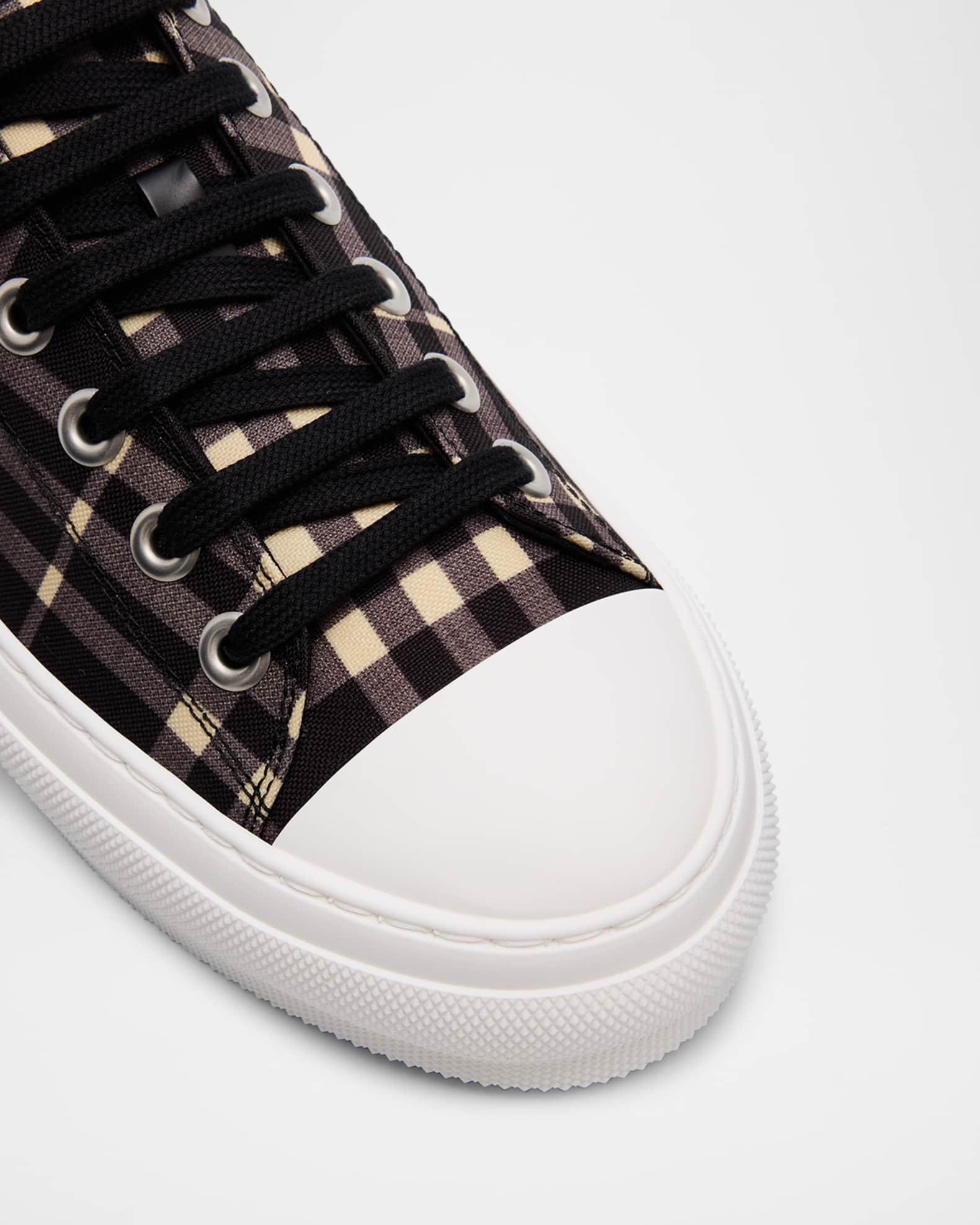 Men's Jack Check Cotton Low-Top Sneakers Product Image