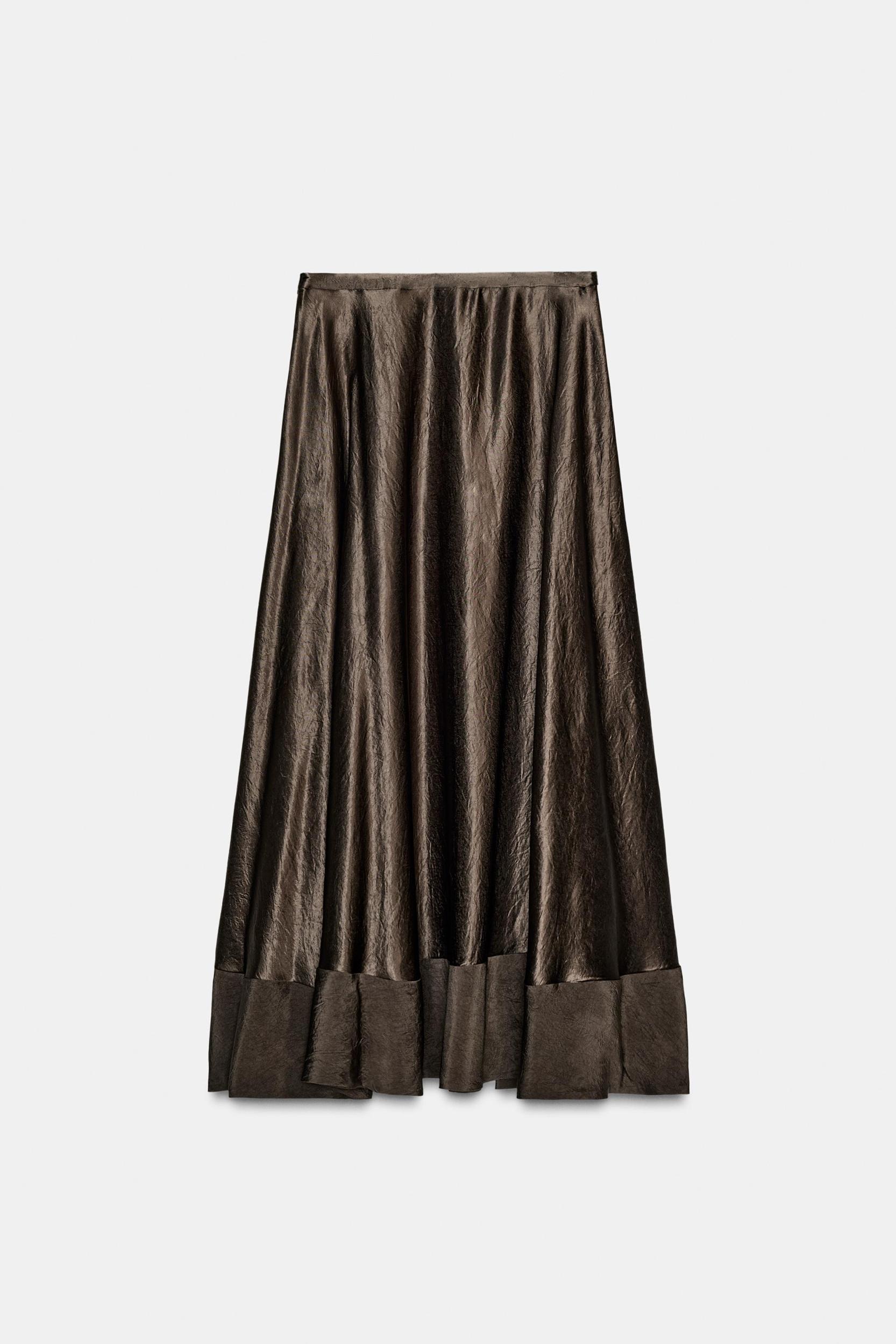 ZW COLLECTION LIMITED EDITION SATIN EFFECT MIDI SKIRT Product Image