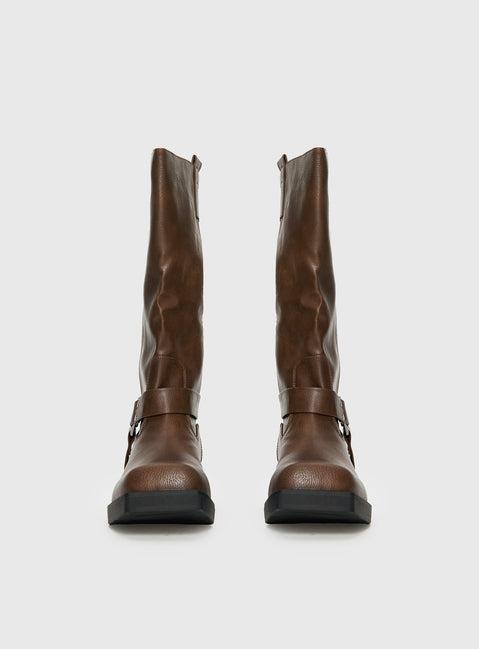 Wrecked Western Boots Brown Product Image