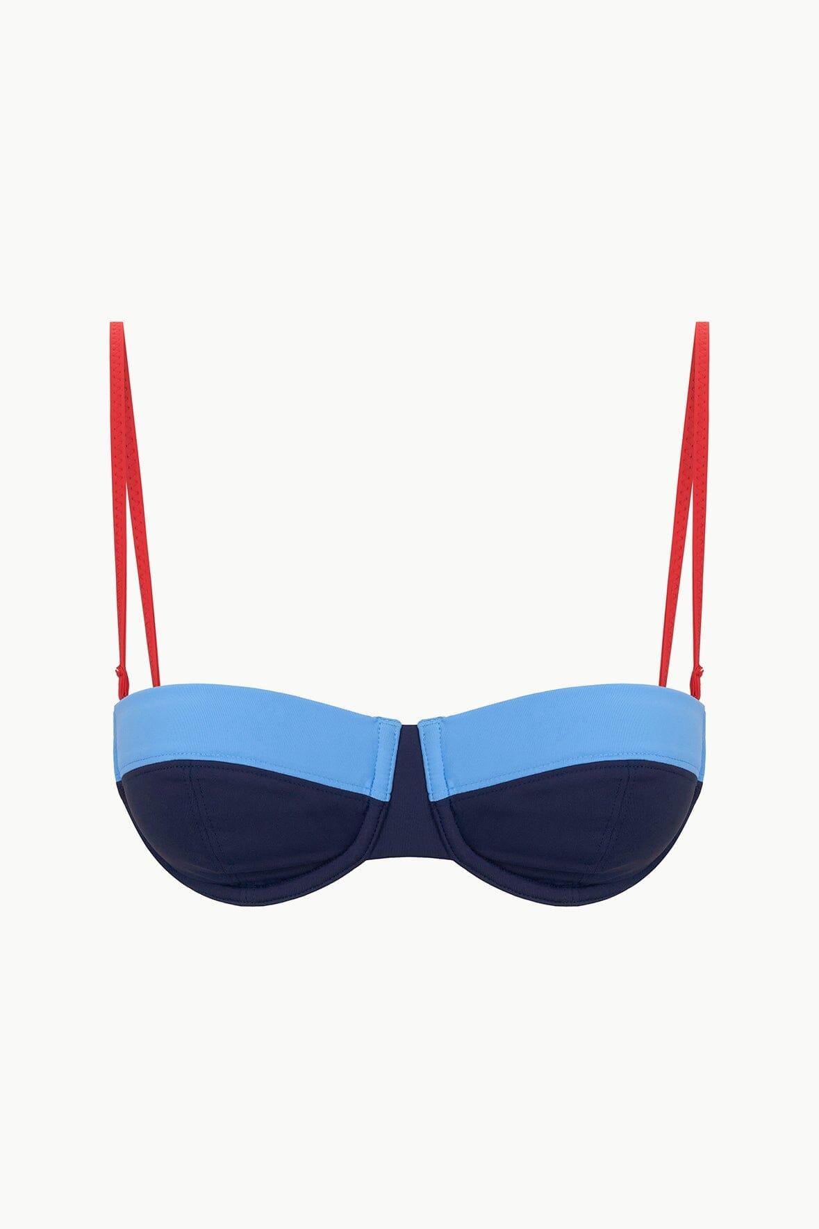 JO BALCONETTE BIKINI TOP | NAVY COLORBLOCK Product Image