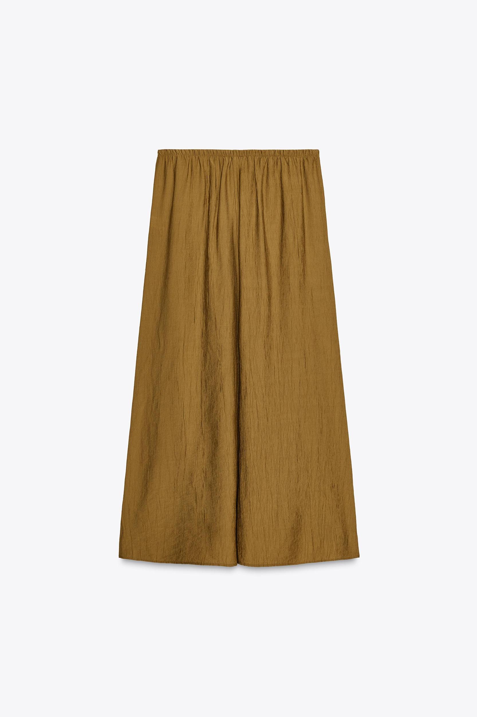 WRINKLED EFFECT MIDI SKIRT Product Image