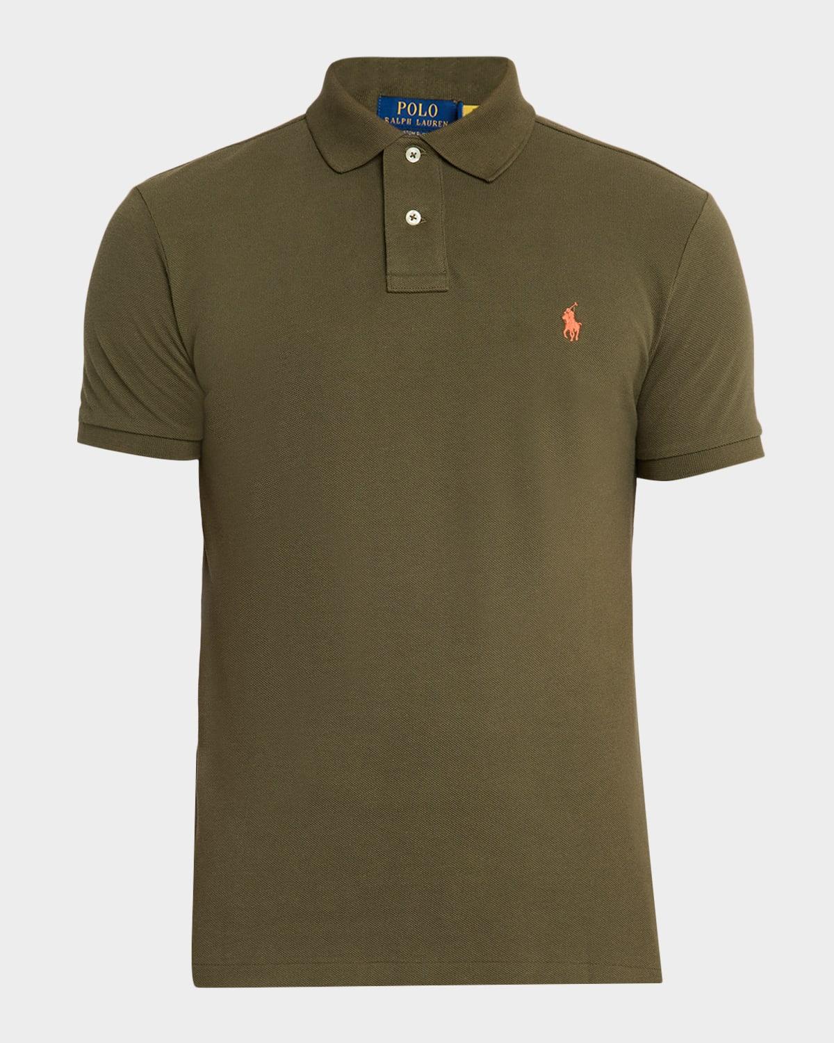 POLO RALPH LAUREN Green Polo Shirt With Pony Embroidery On The Front Product Image
