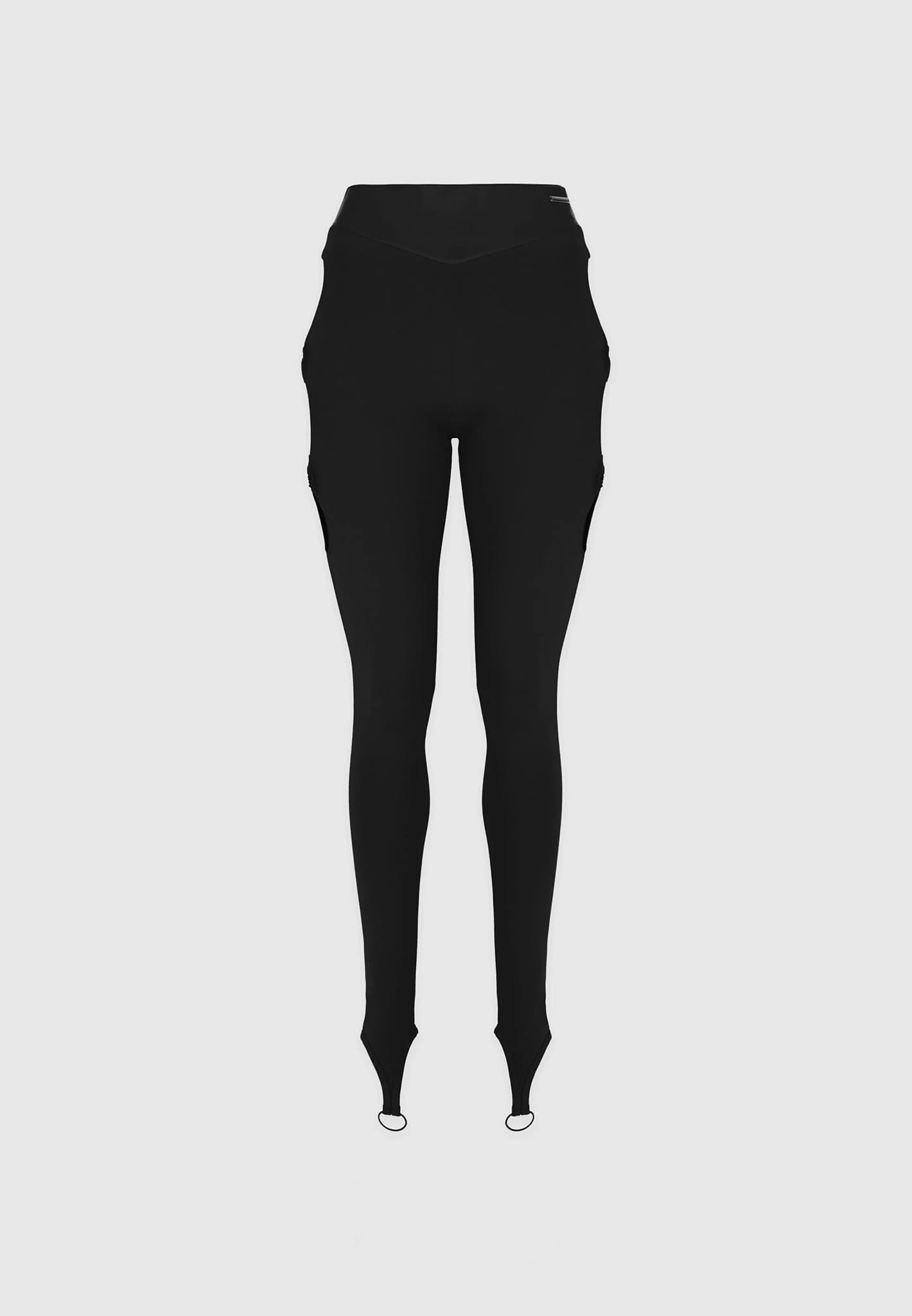 Cut-Out O-Ring Leggings  - Black Female Product Image