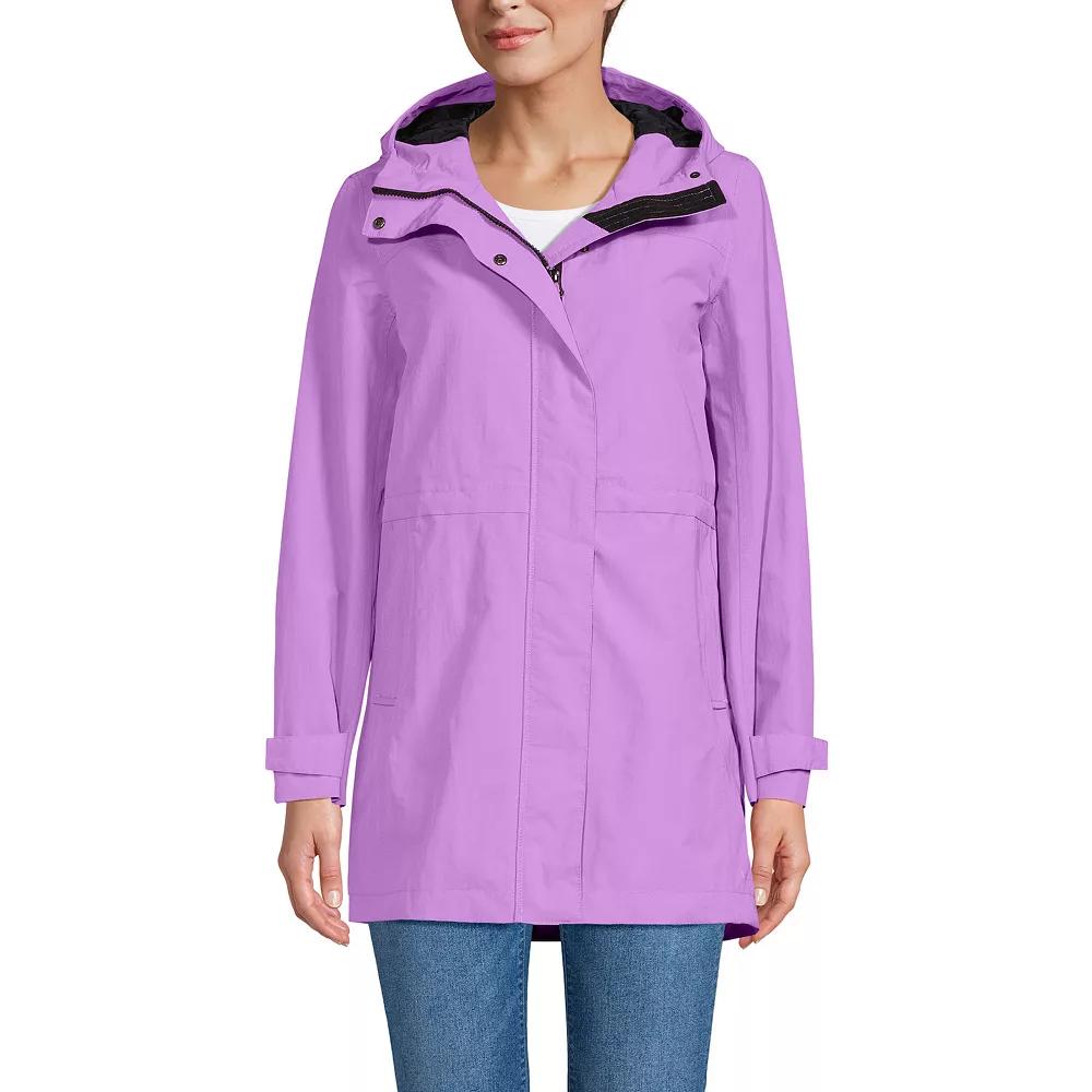 Petite Lands' End Squall Hooded Waterproof Raincoat, Women's, Size: Large Petite, Soft Orchid Product Image