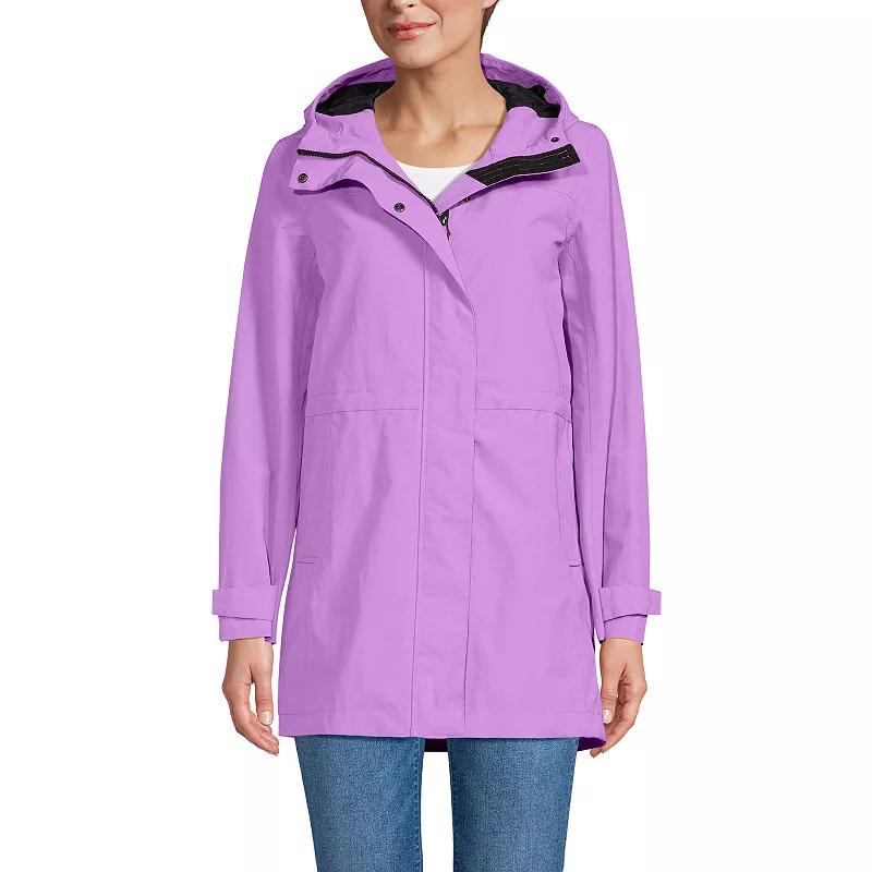 Petite Lands' End Squall Hooded Waterproof Raincoat, Women's, Size: Large Petite, Soft Orchid Product Image
