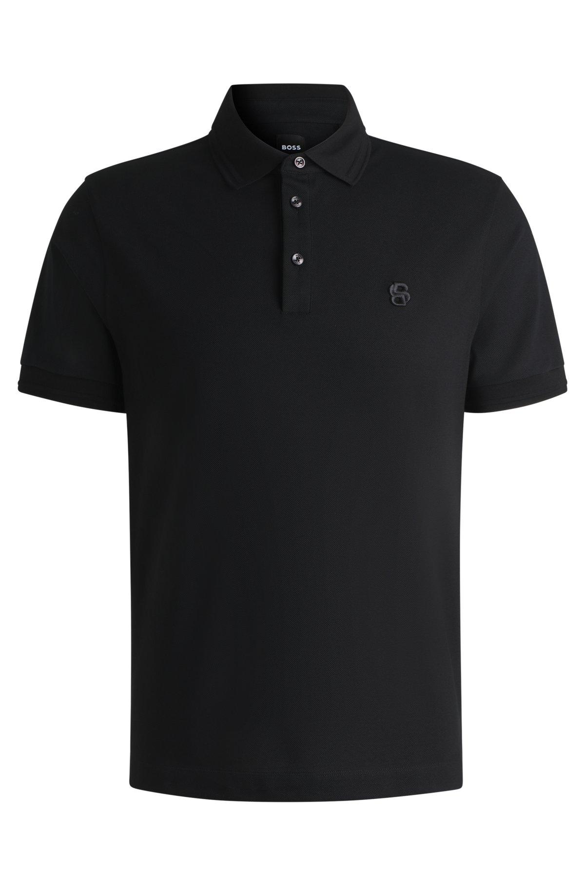 Cotton-piqué polo shirt with Double B monogram Product Image