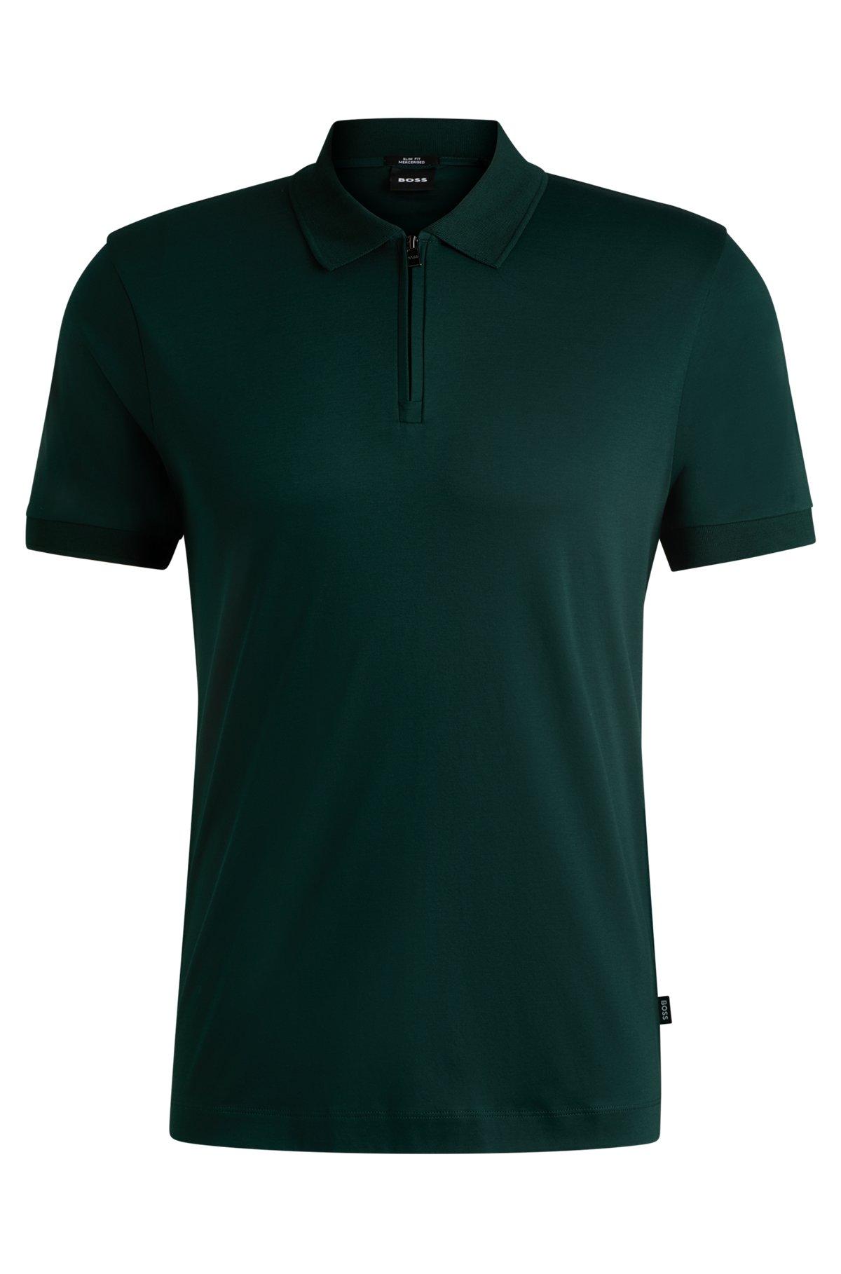 Slim-fit polo shirt in mercerized cotton Product Image
