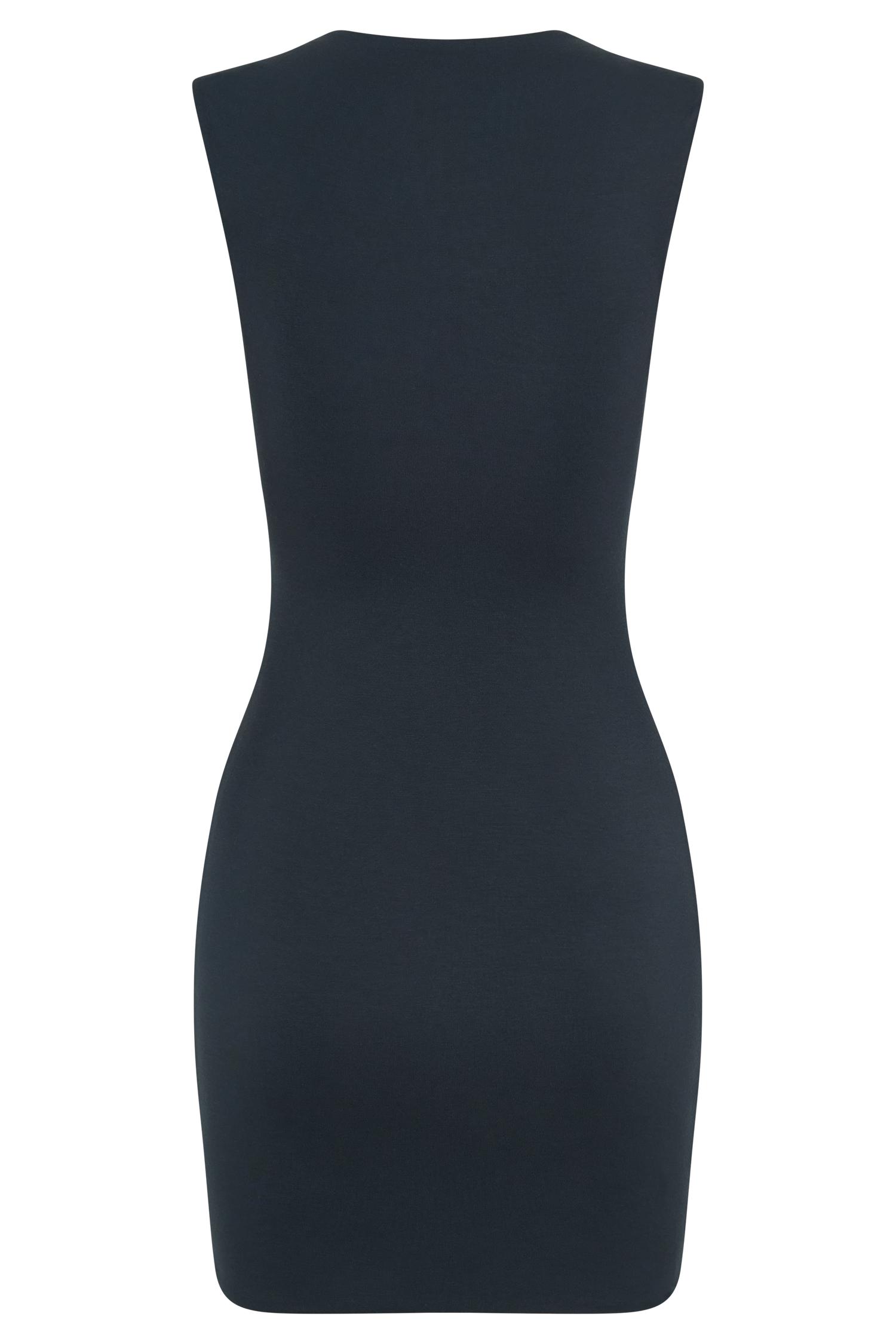 Tatianna Lace Trim Modal Mini Dress - Black Product Image