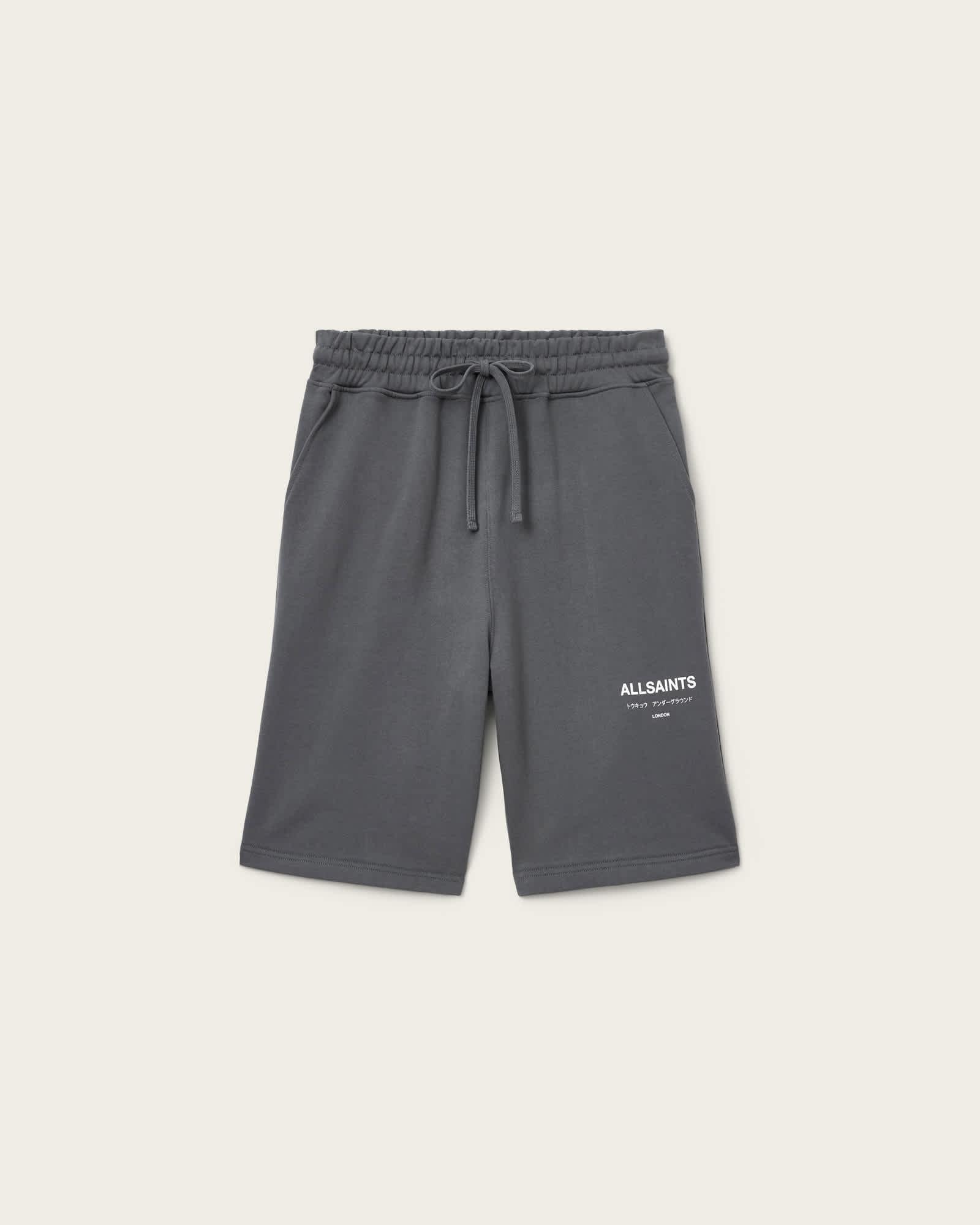 Underground Relaxed Fit Sweat Shorts DARK STEEL BLUE | ALLSAINTS US Product Image