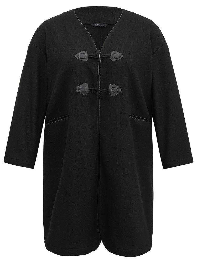 Plain Duffle Button Pocket Coat Female Product Image