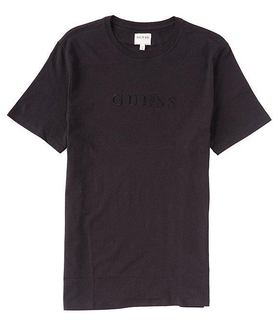 Guess Short-Sleeve Embroidered-Logo Pima T-Shirt Product Image