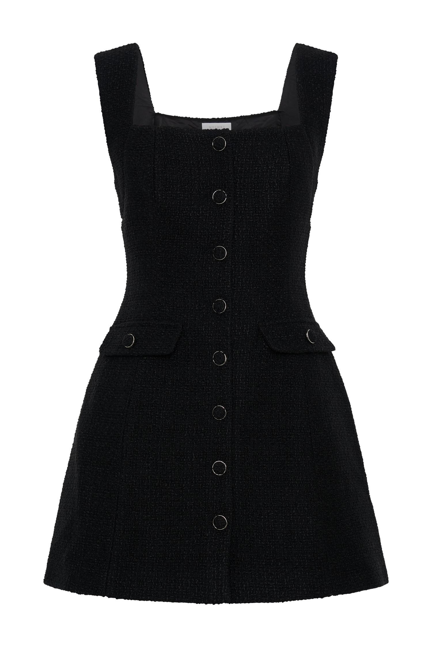 Desire Boucle Mini Dress - Black Product Image