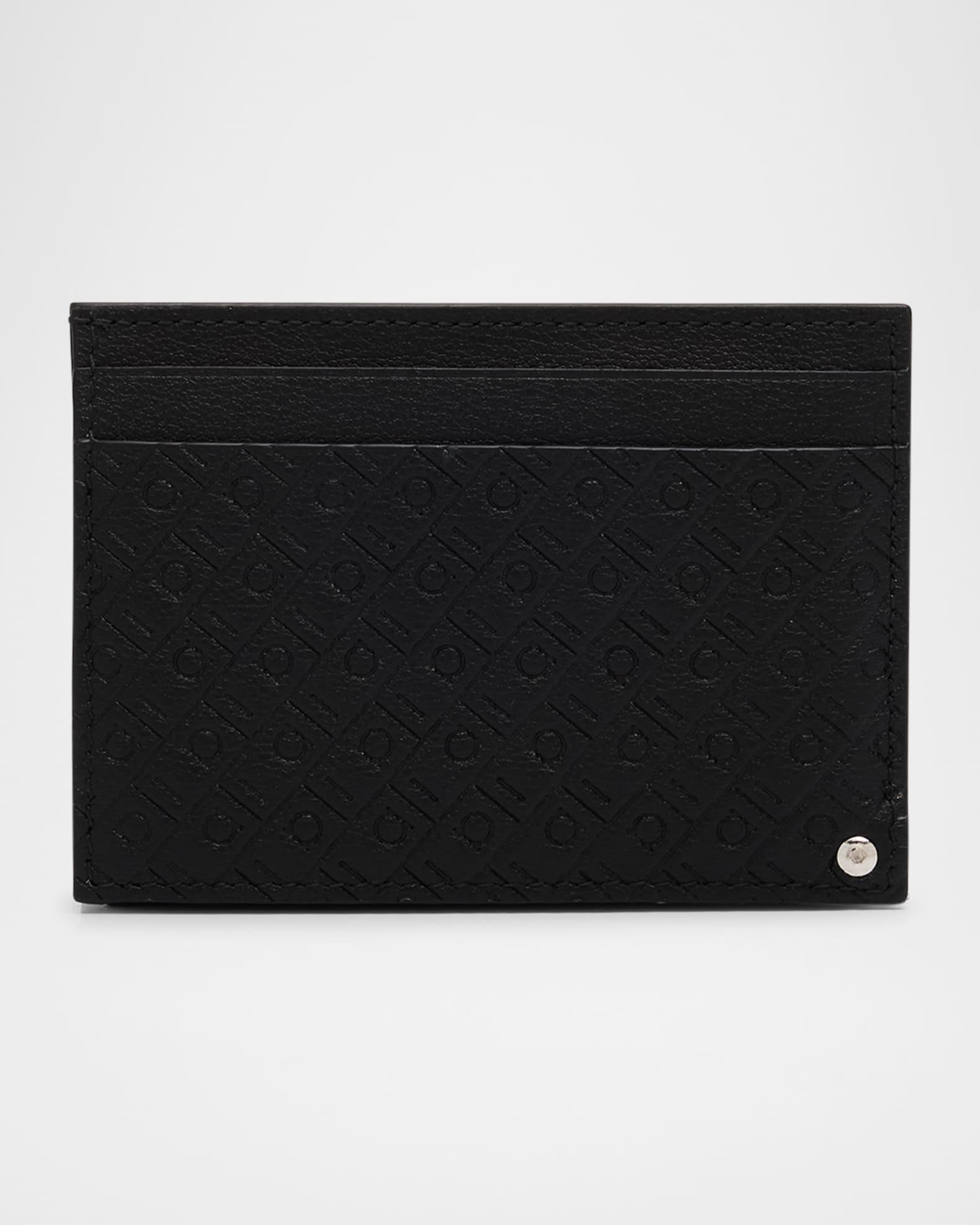 Men's Mini Embossed Leather Card Case with ID Window Product Image